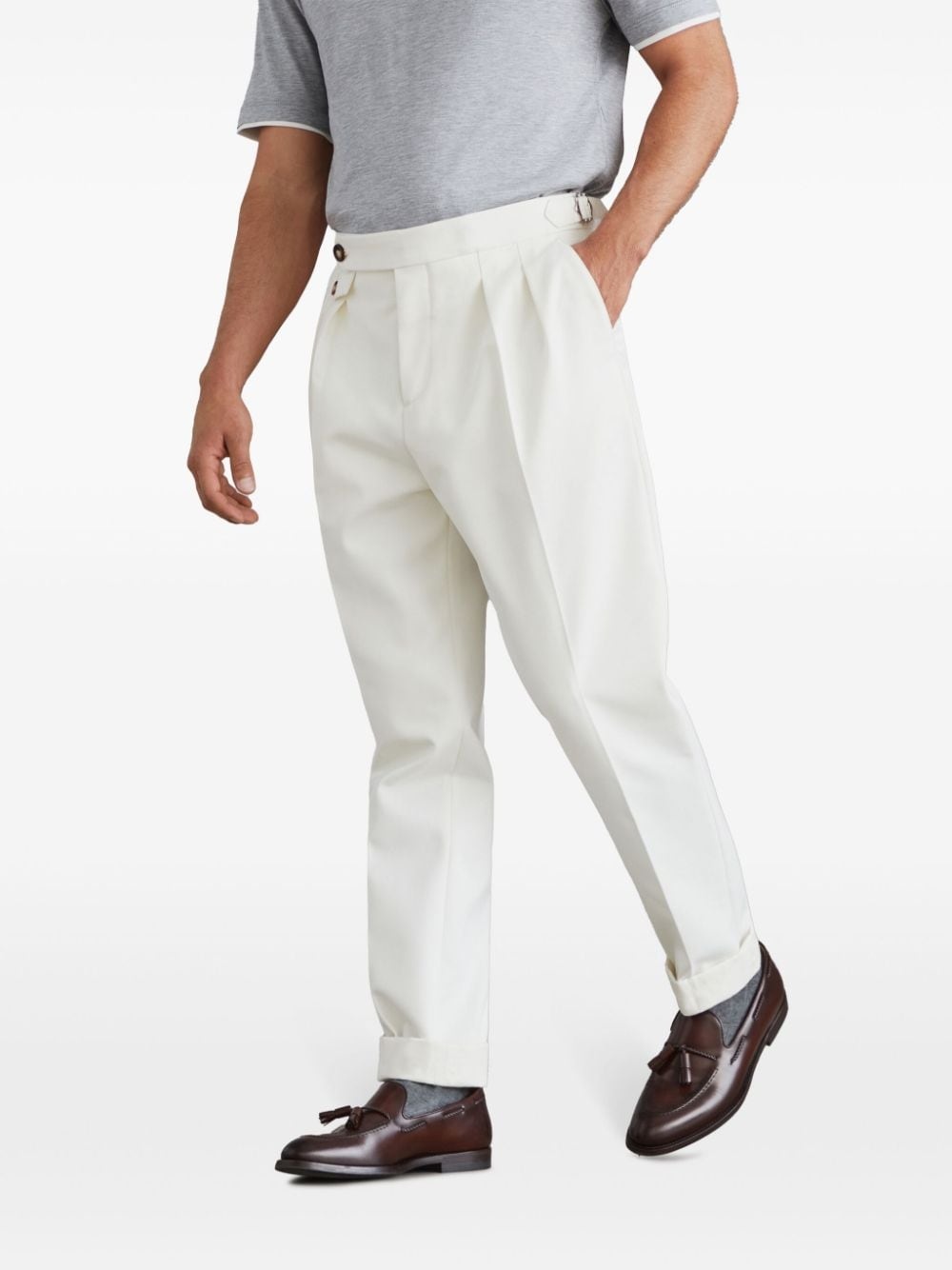 pressed-crease tapered trousers - 3