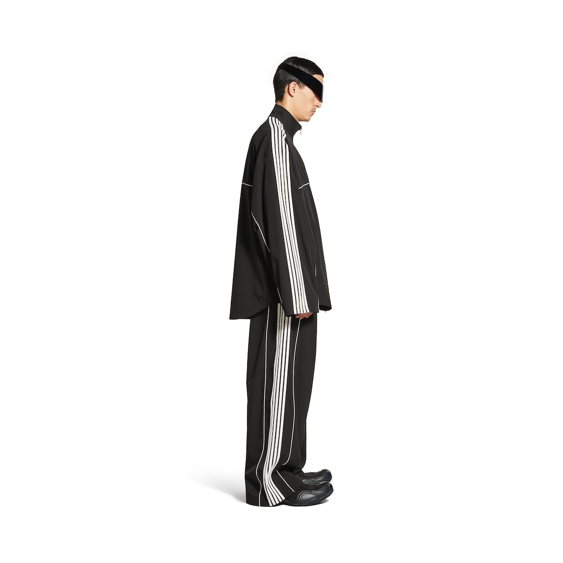 Men's Large Tracksuit Jacket in Black - 3