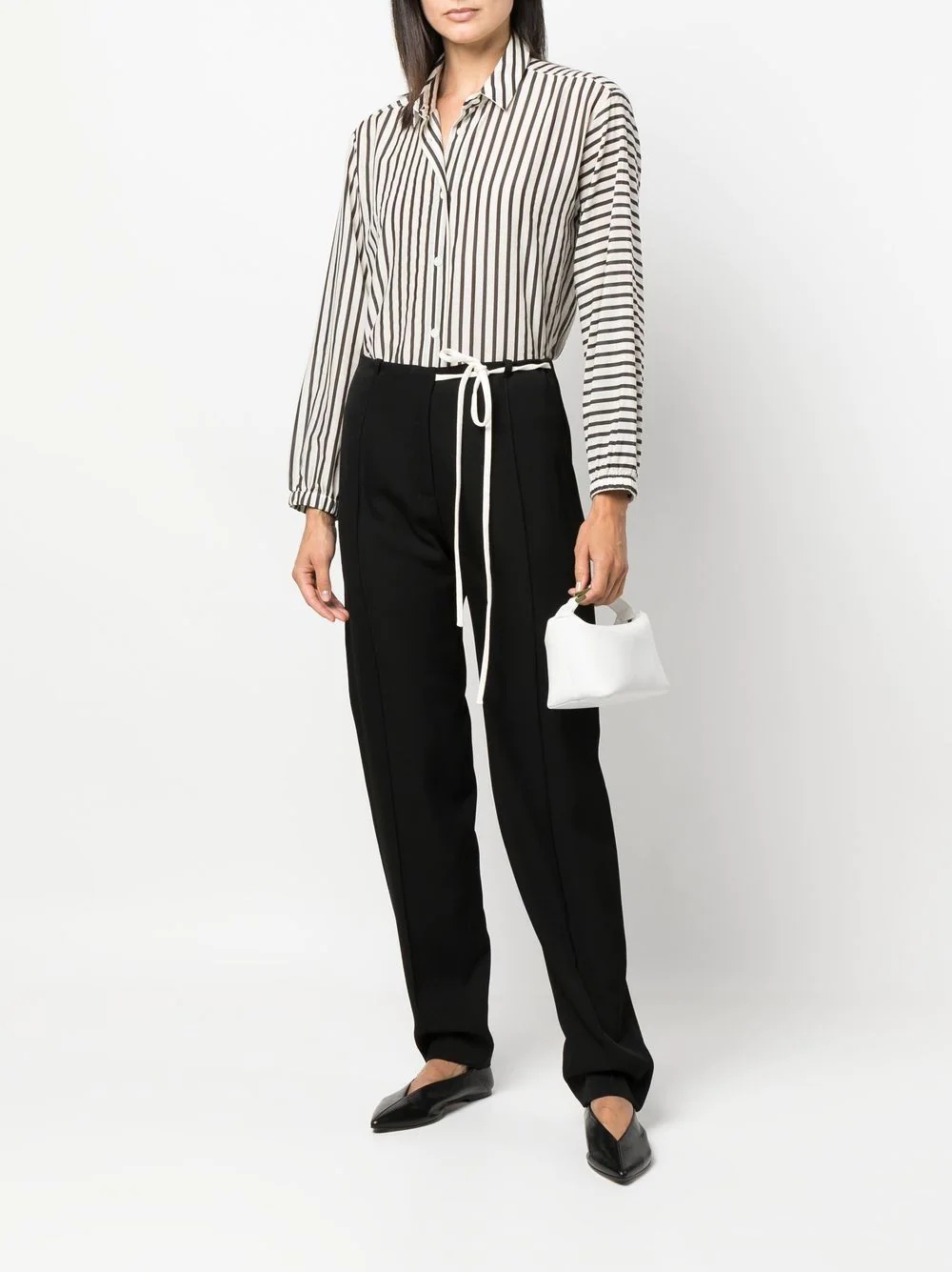 drawstring-fastening waistband trousers - 2