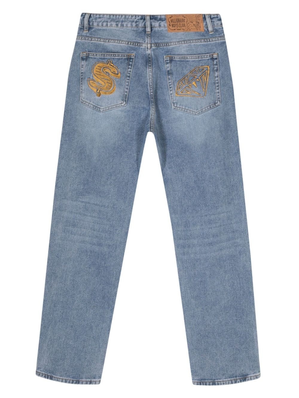 Diamond & Dollar-embroidery jeans - 2