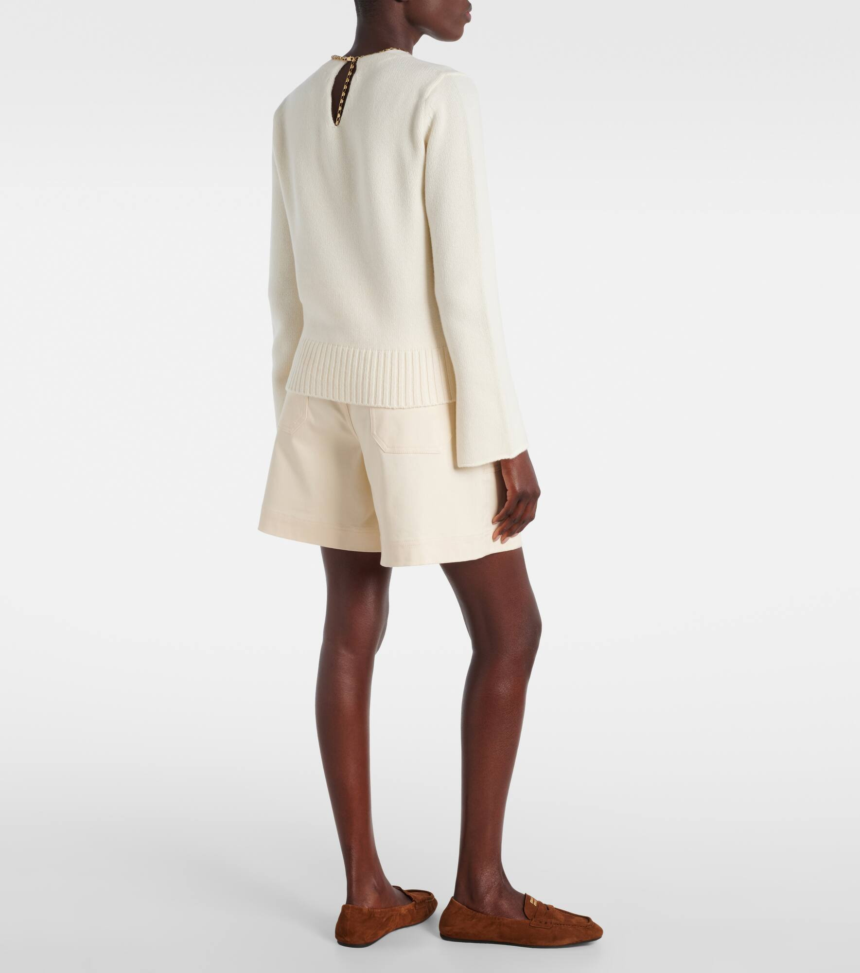 Chain-detail wool and cashmere sweater - 3
