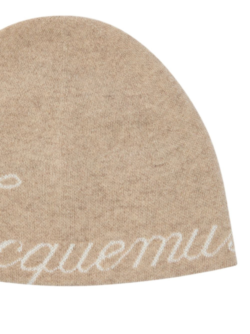 JACQUEMUS logo-intarsia beanie hat outlook