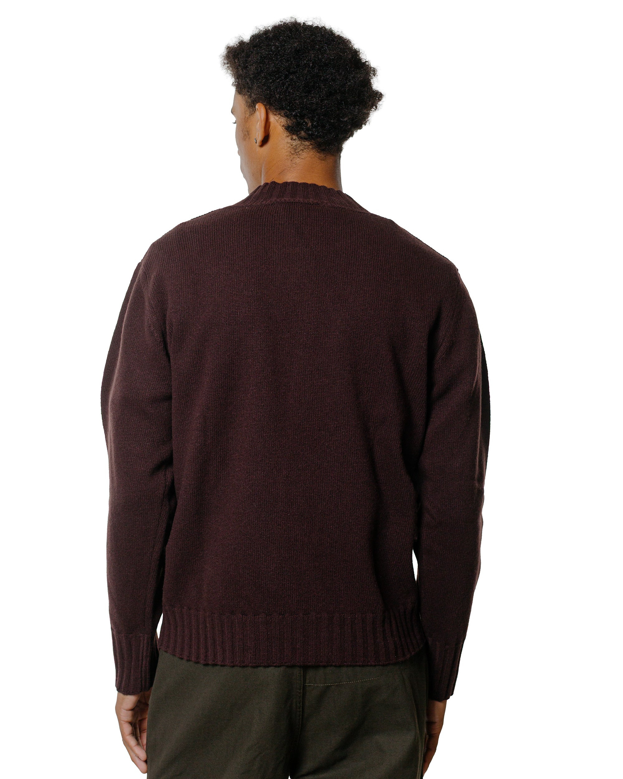 Single Pocket Crew Geelong Lambswool Mahogany - 3