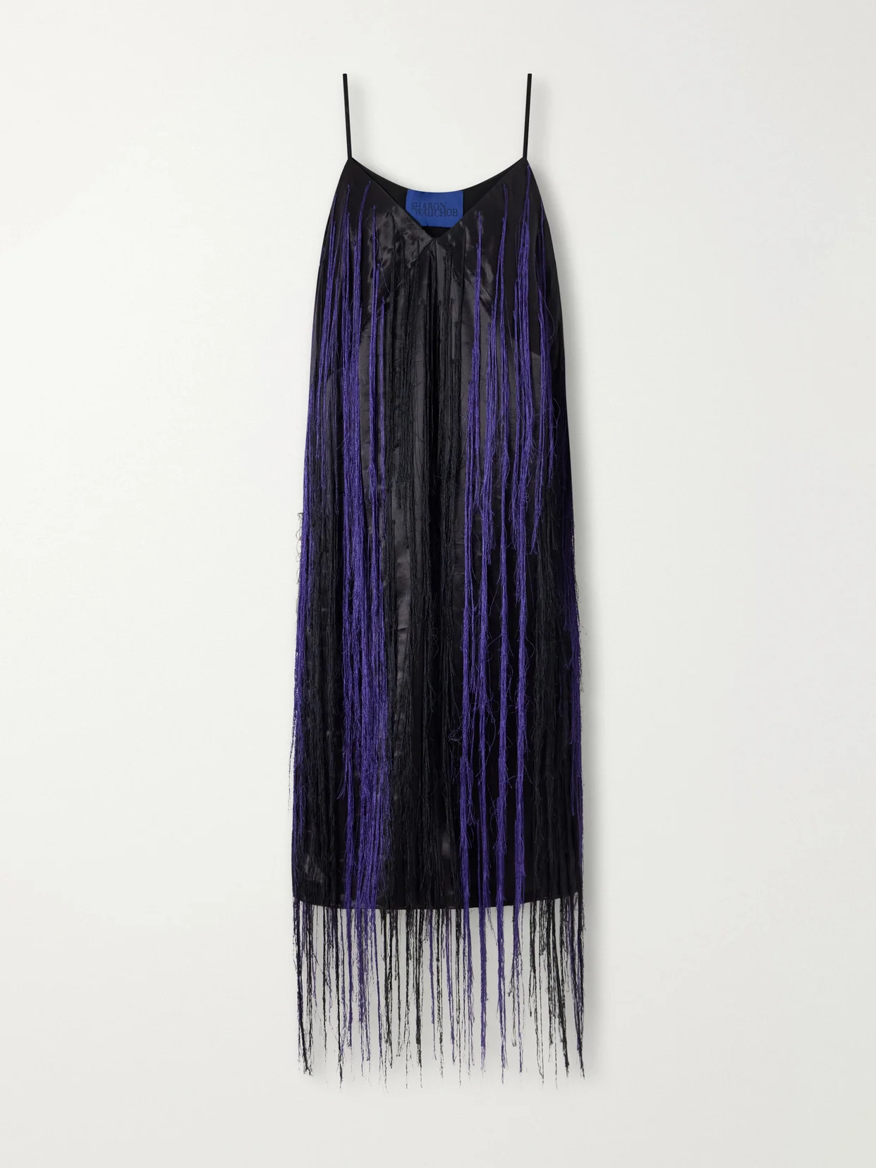 Katia Fringed Satin-twill Midi Dress - 1