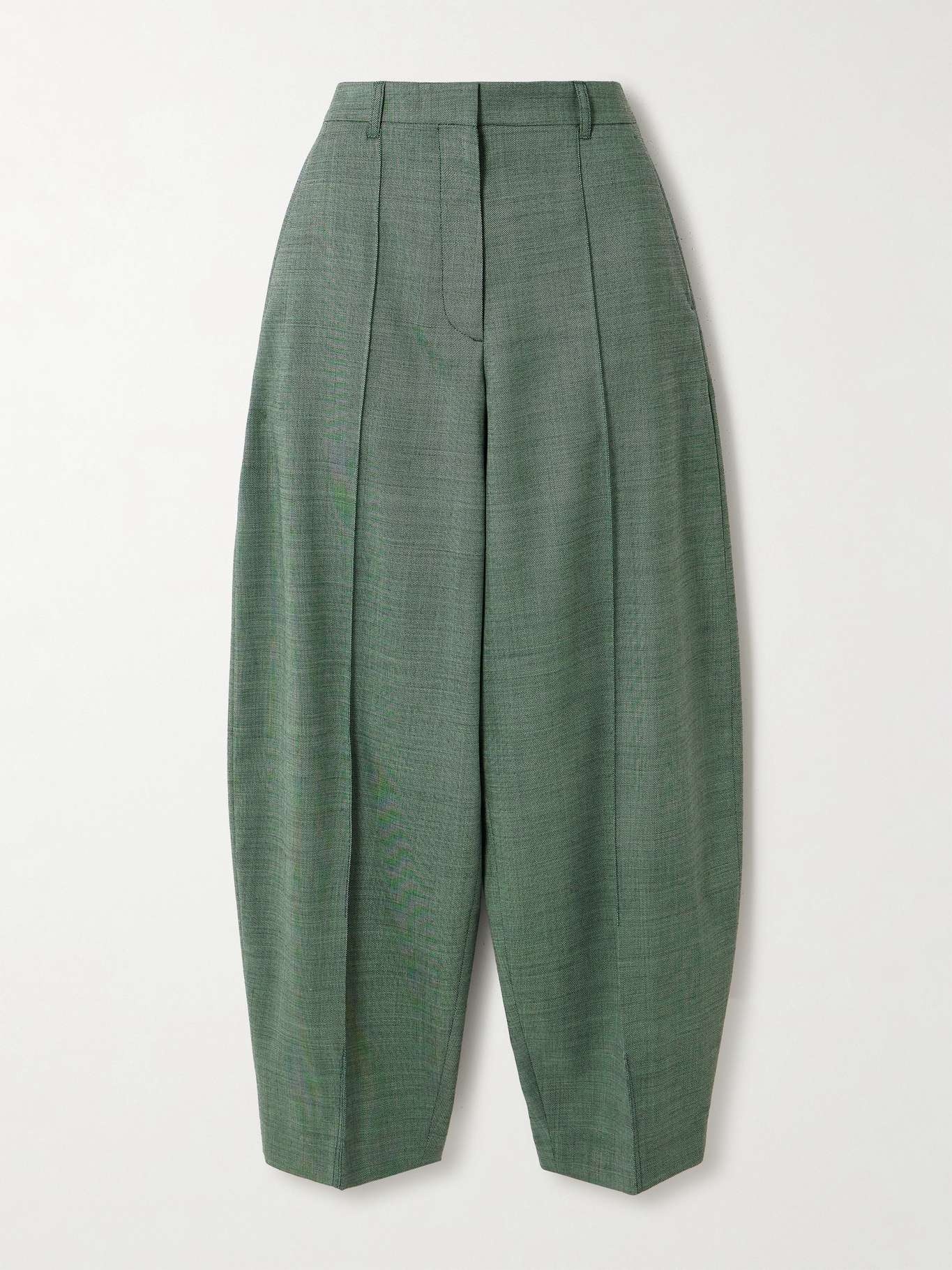 Pleated wool-blend tapered pants - 1