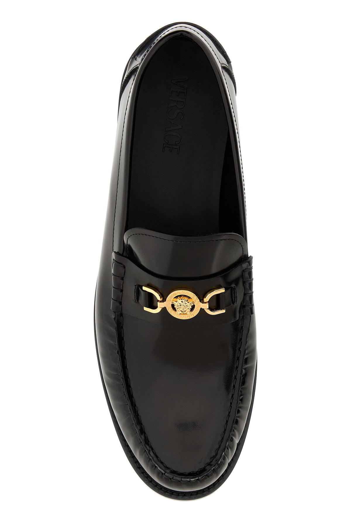 Black leather Medusa '95 loafers - 4