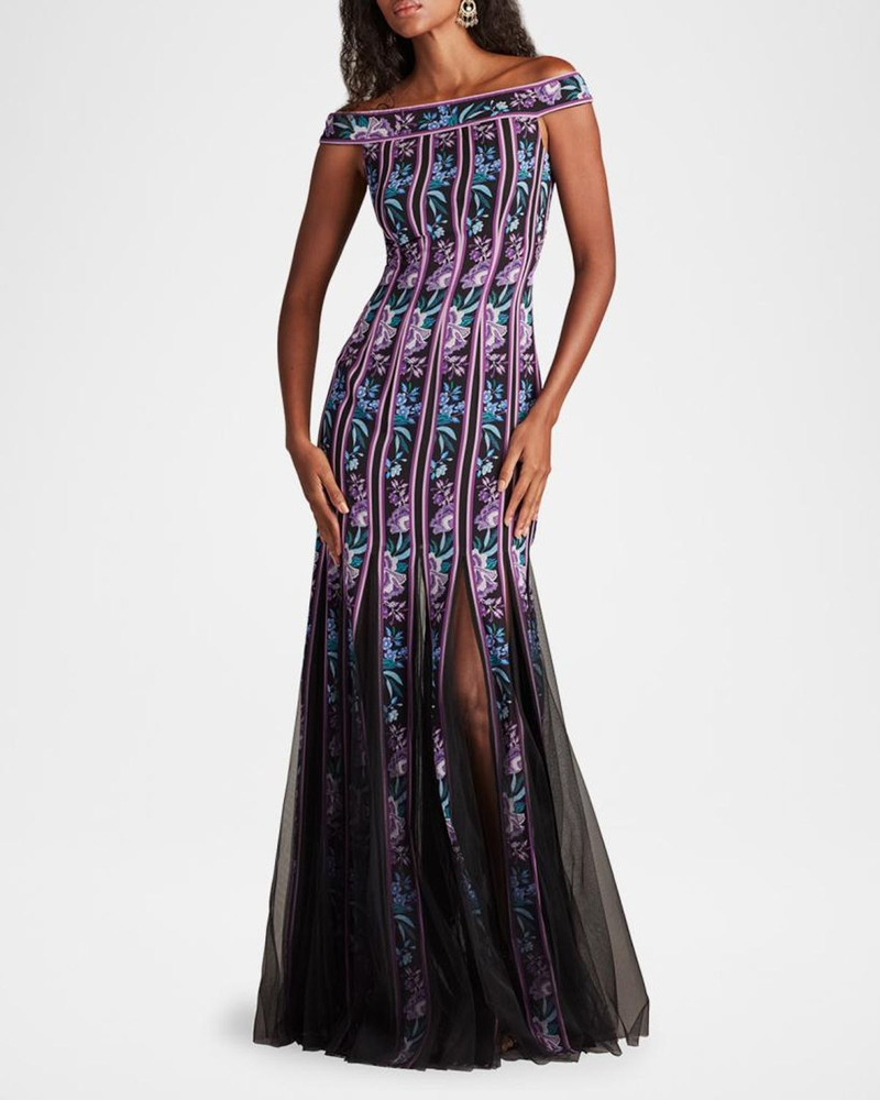 Off-Shoulder Godet Gown 6