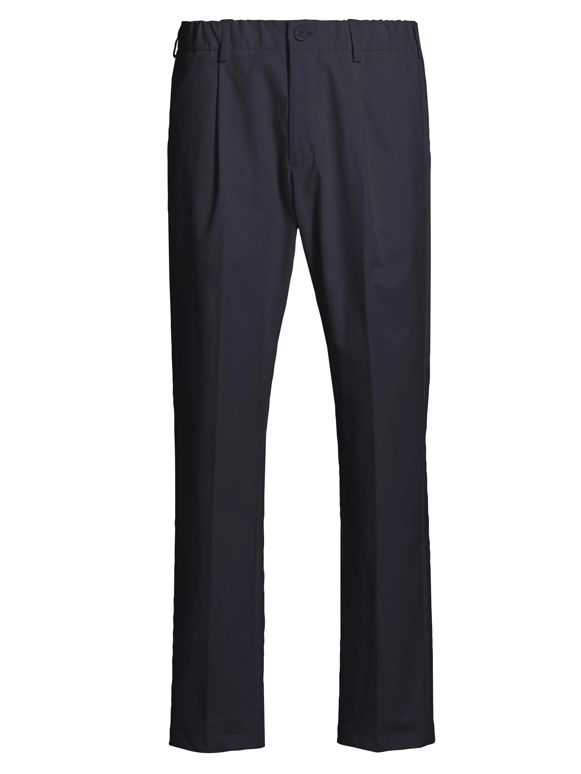 Men's Elasticized Waist Straight-Leg Pants - Navy - 1