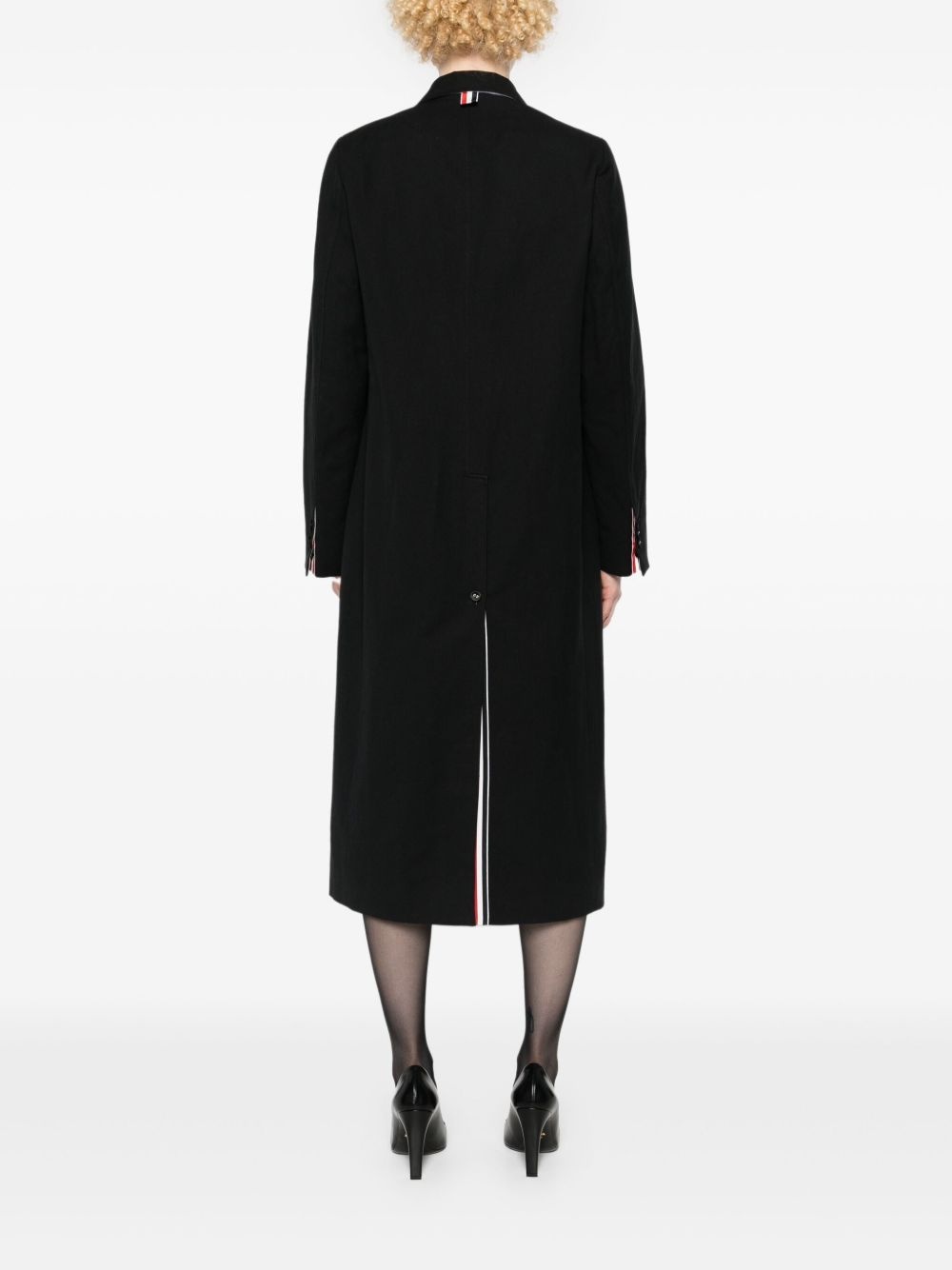 slub-texture single-breasted coat - 4