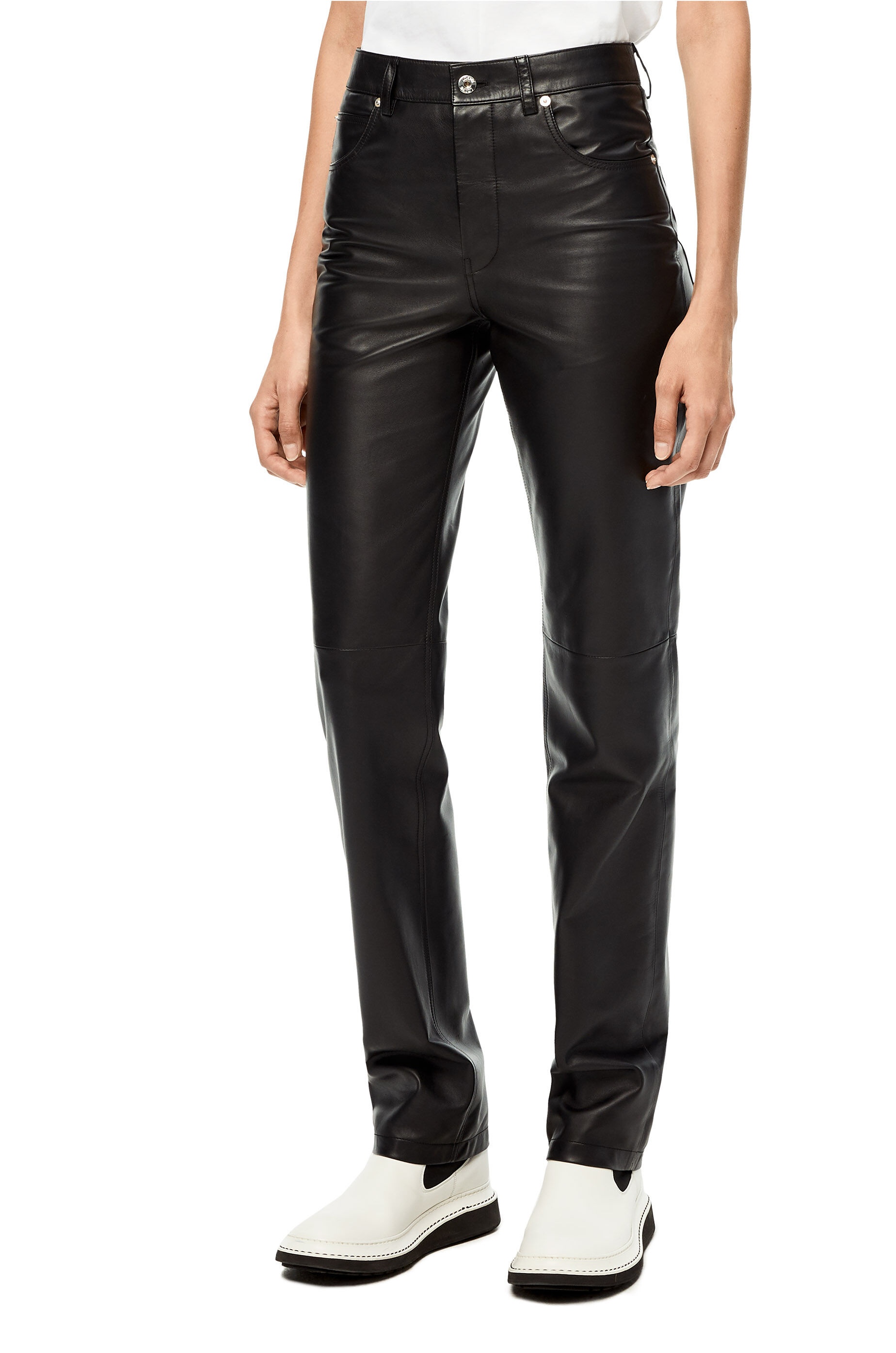 Straight leg trousers in nappa - 3