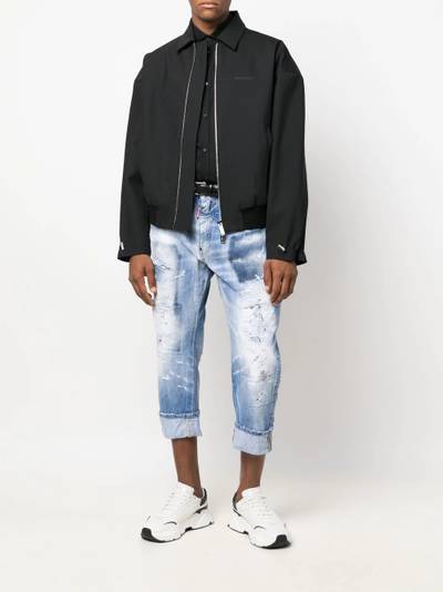 DSQUARED2 logo-print bomber jacket outlook