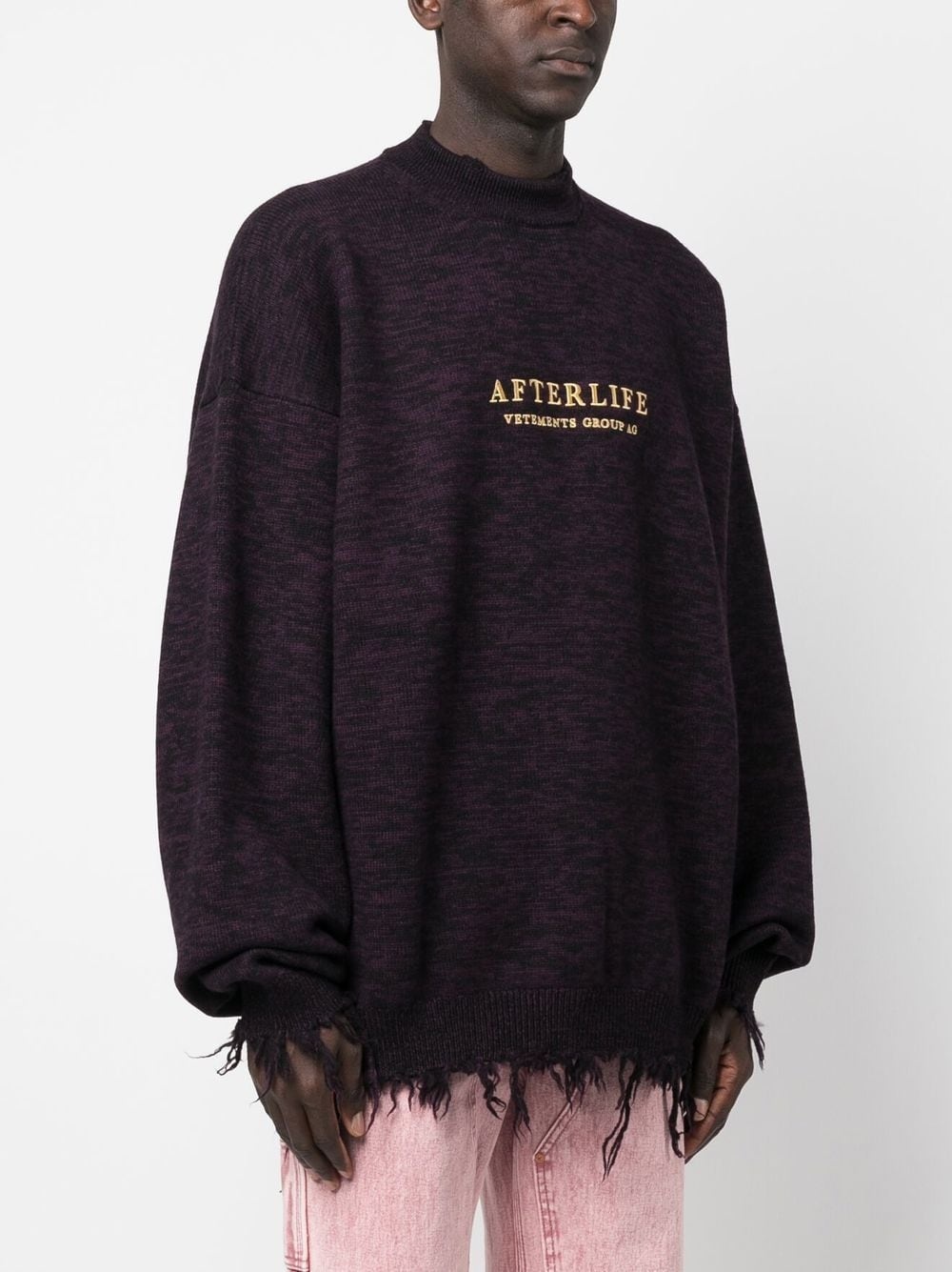 distressed logo-print sweatshirt - 3