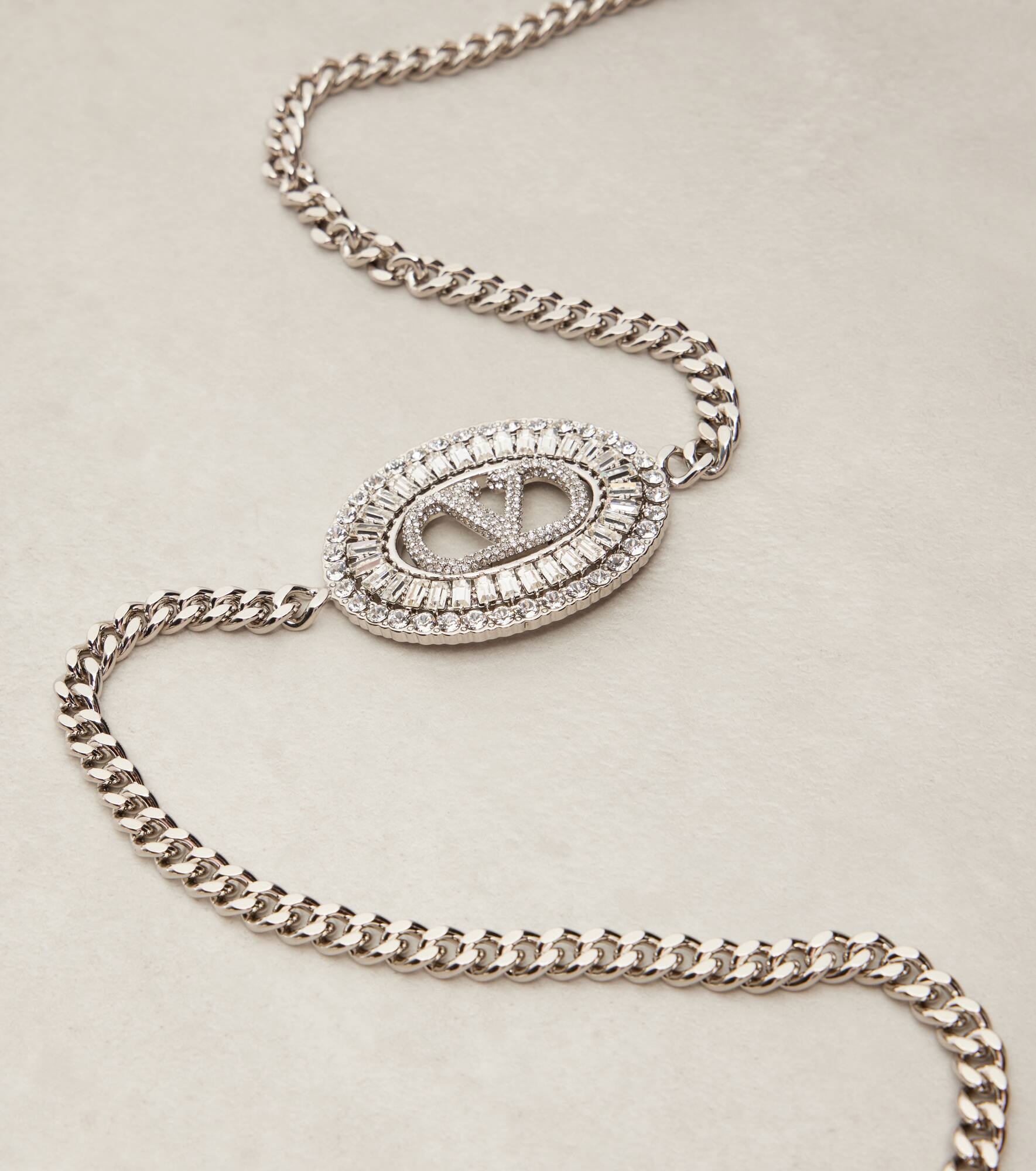 VLogo crystal-embellished chain belt - 3