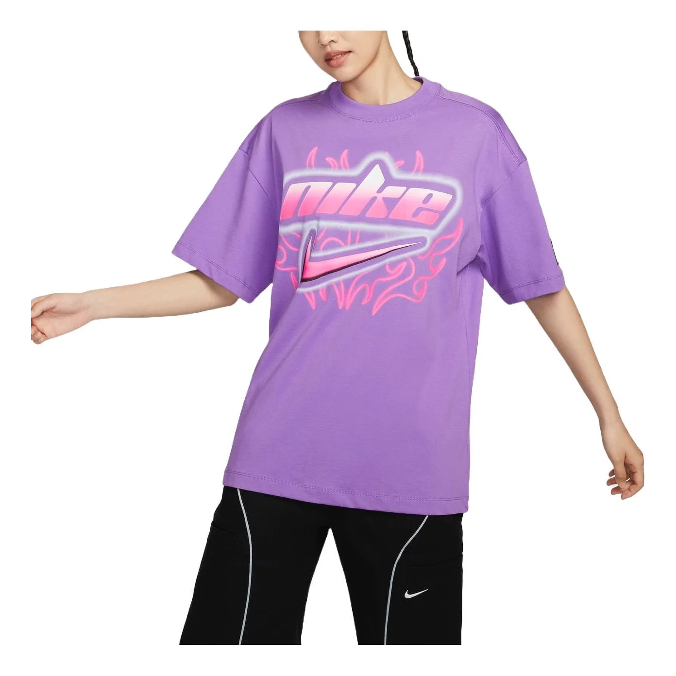 (WMNS) 나이키 스포츠웨어 대형 티셔츠 아시아 Sizing 'Purple'FZ1147-521 - 1