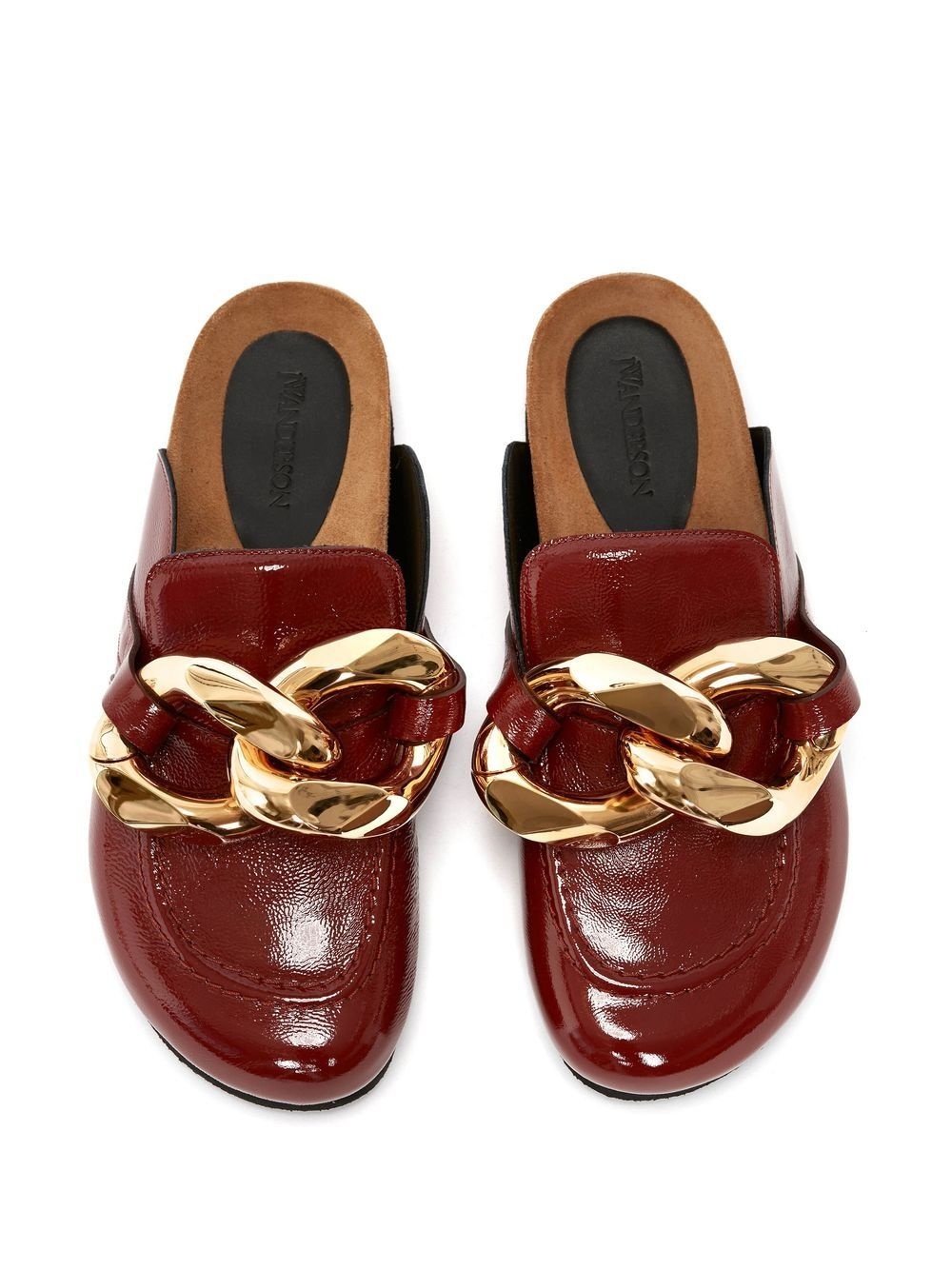 chain-detail leather loafer mules - 4