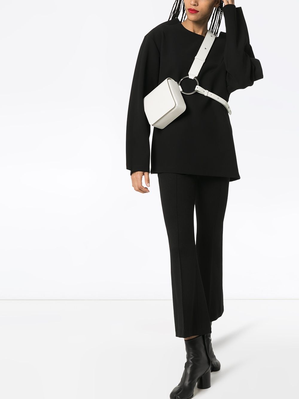 flared cropped trousers - 2