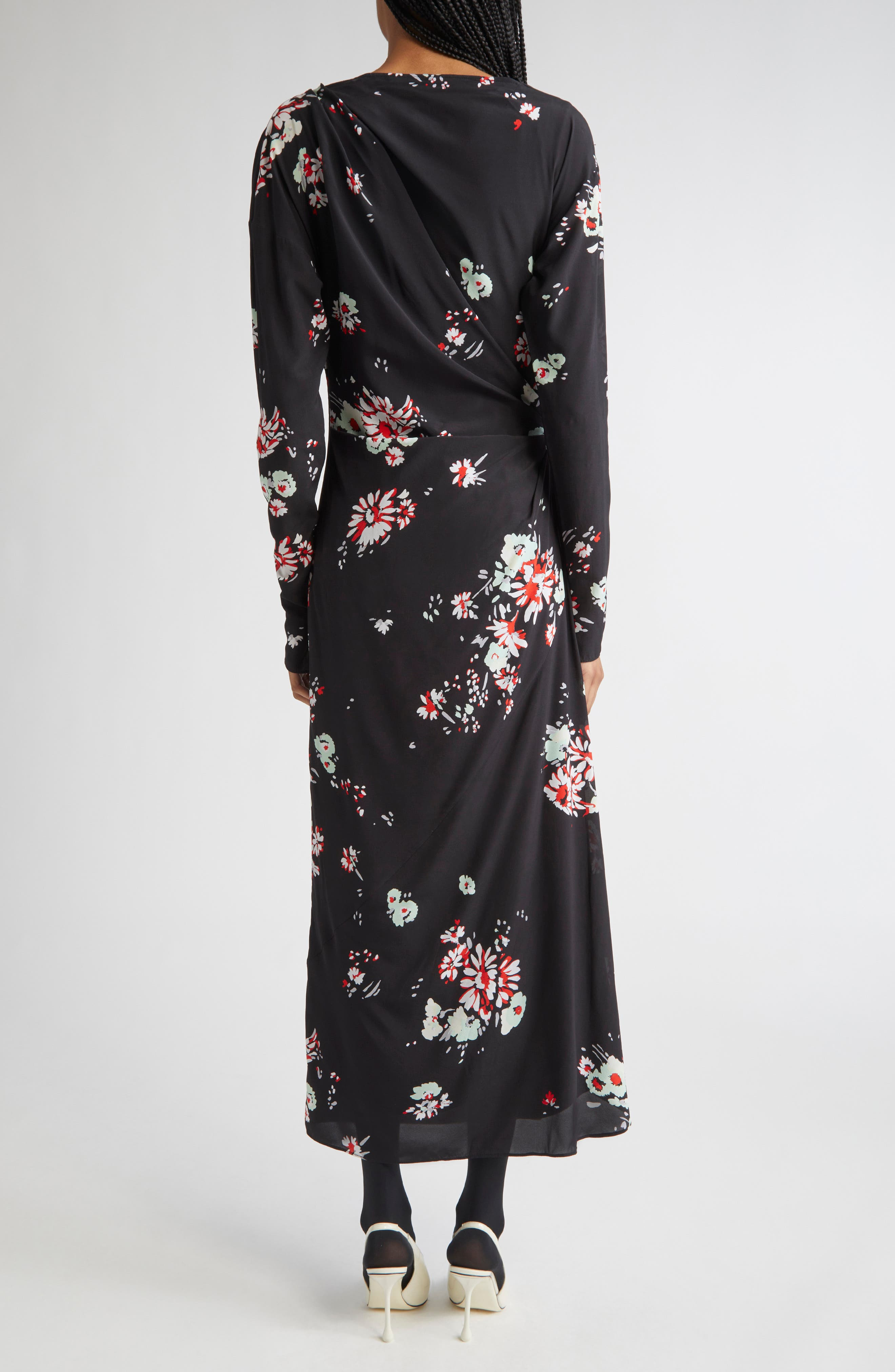 Proenza Schouler Trudie Floral Print Dress in Black Multi at Nordstrom - 2
