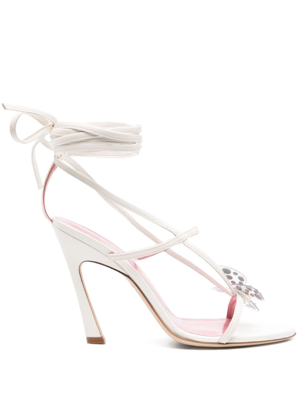 105mm lace-up leather sandals - 1