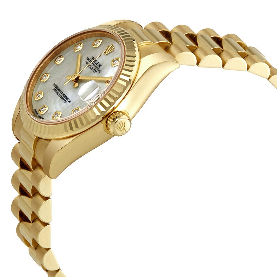 Rolex Lady-Datejust 31 Mother of Pearl Dial 18K Yellow Gold President Automatic Ladies Watch 178278M - 2