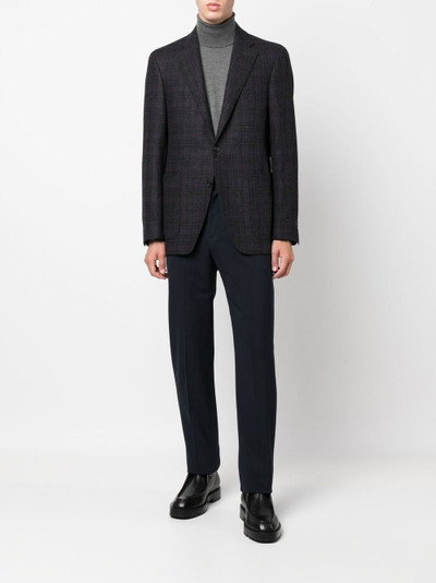 Canali checked single-breasted blazer outlook