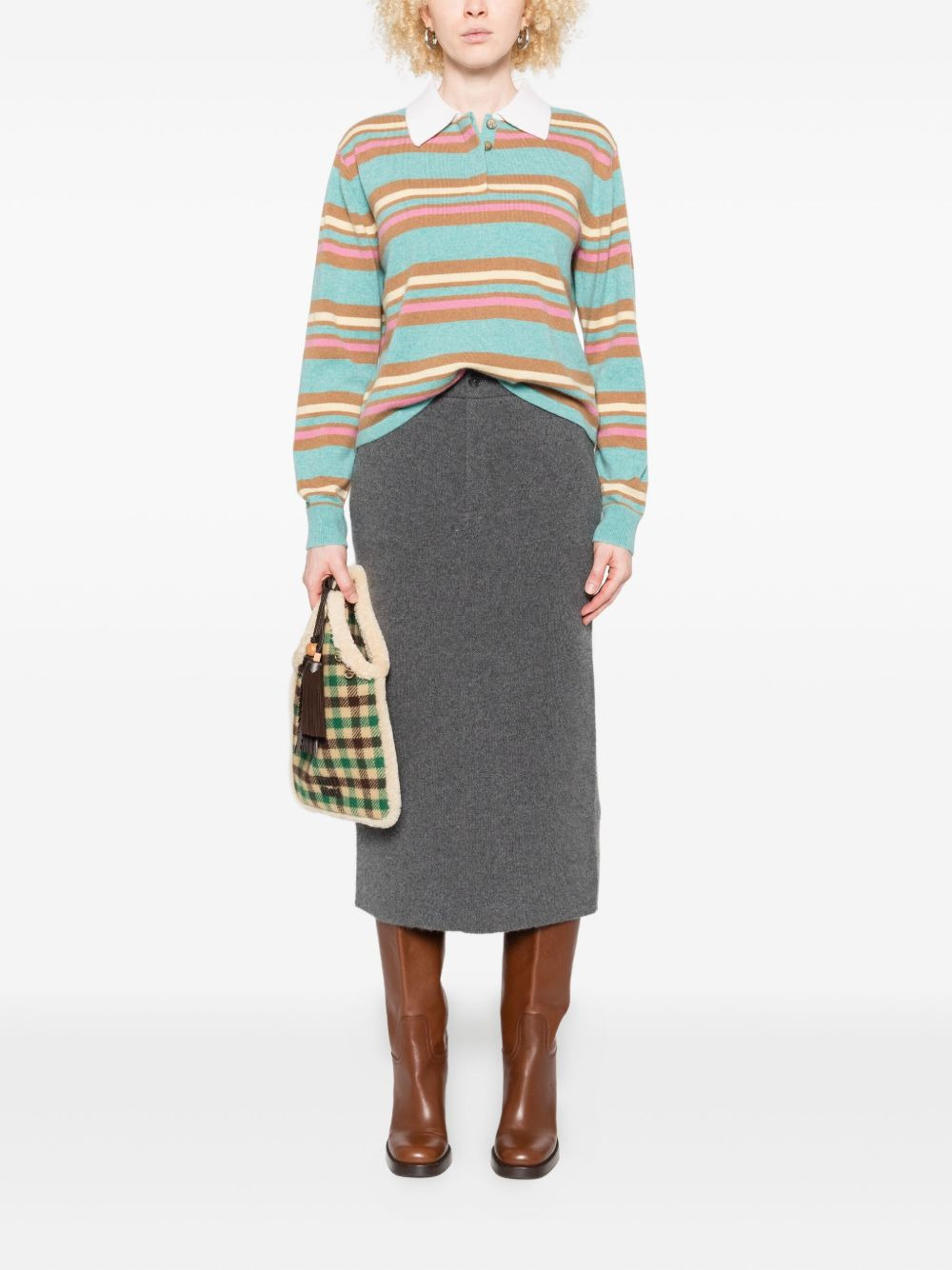 striped polo-neck sweater - 2