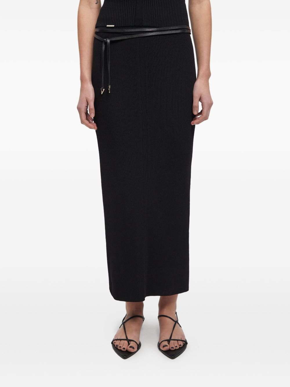 ribbed high-waisted skirt - 4