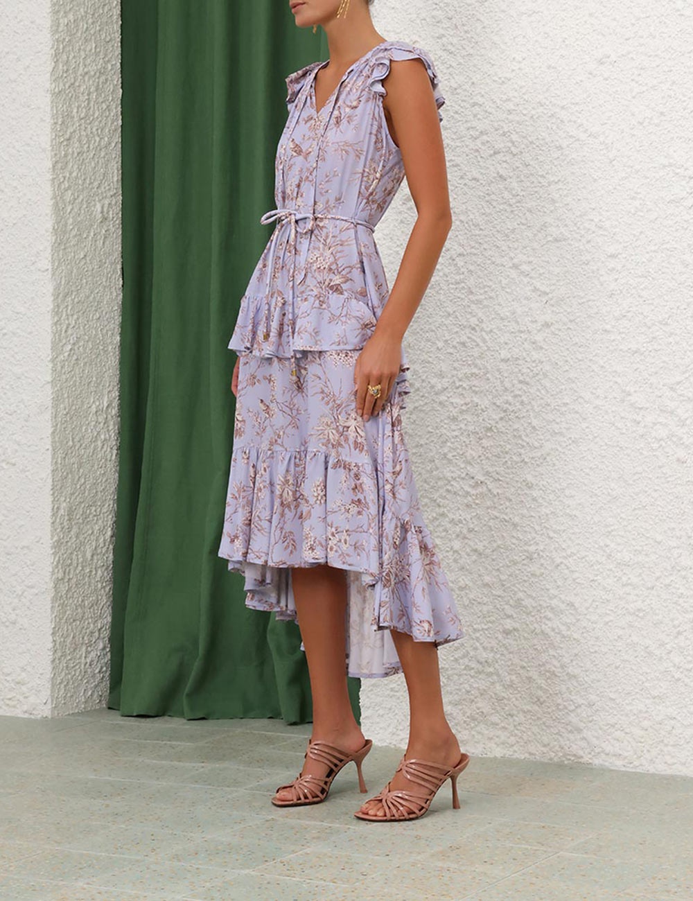 Zimmermann FRILLED TANK MIDI DRESS - 1032DRS24BLUMOK | REVERSIBLE