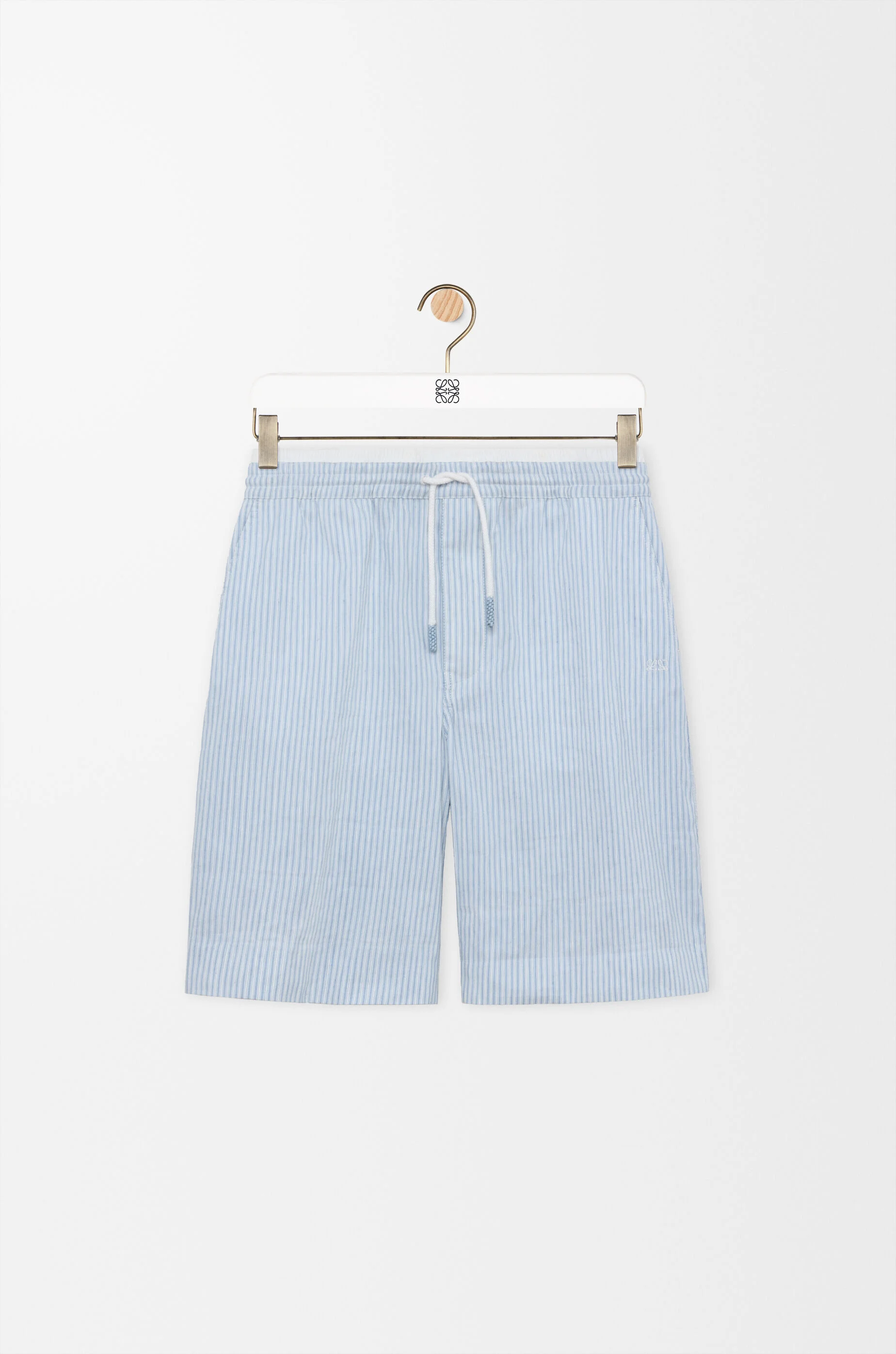 Drawstring shorts in technical linen blend - 1