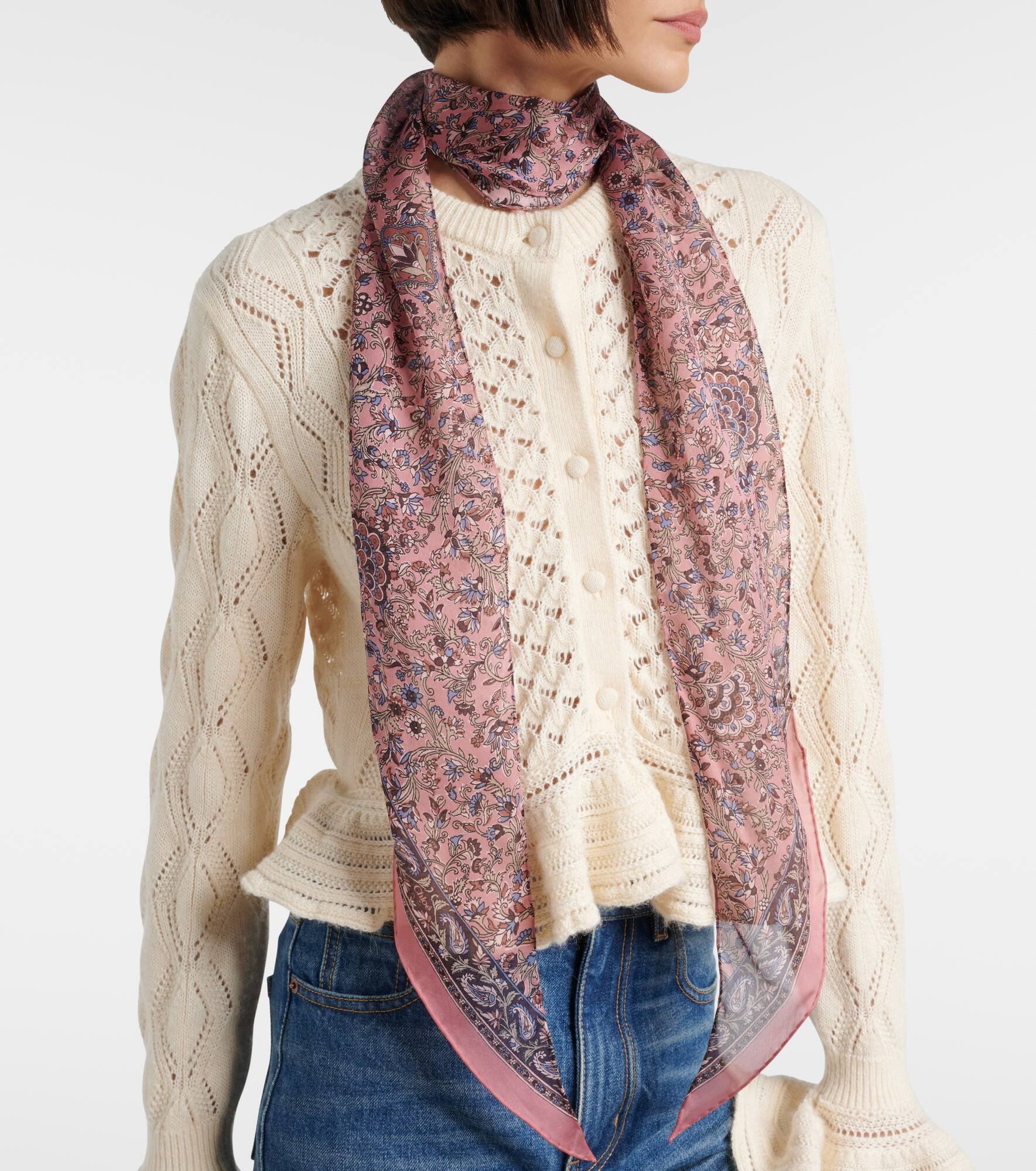 Paisley silk charmeuse scarf - 2