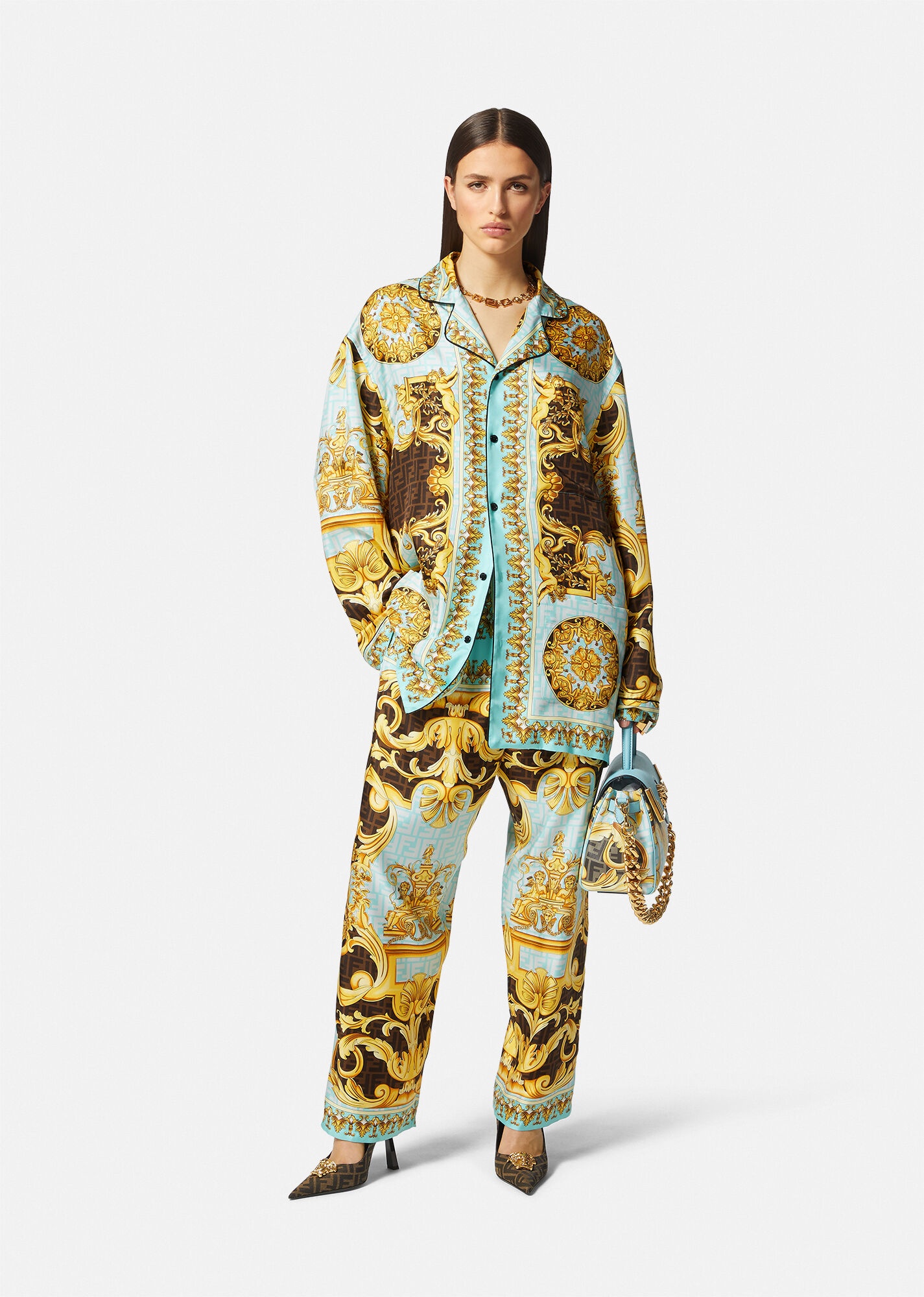 Fendace Gold Baroque Pyjama Top - 2