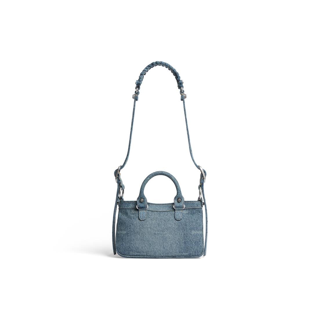 Women's Neo Cagole Small Tote Bag Girly Allover Denim in Blue - 7