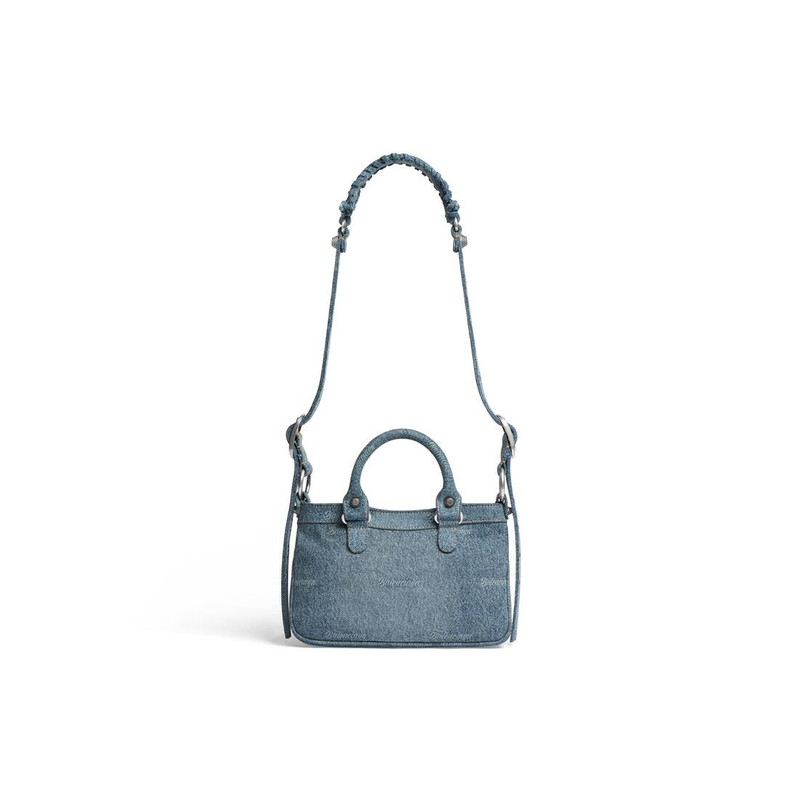Women's Neo Cagole Small Tote Bag Girly Allover Denim in Blue 7