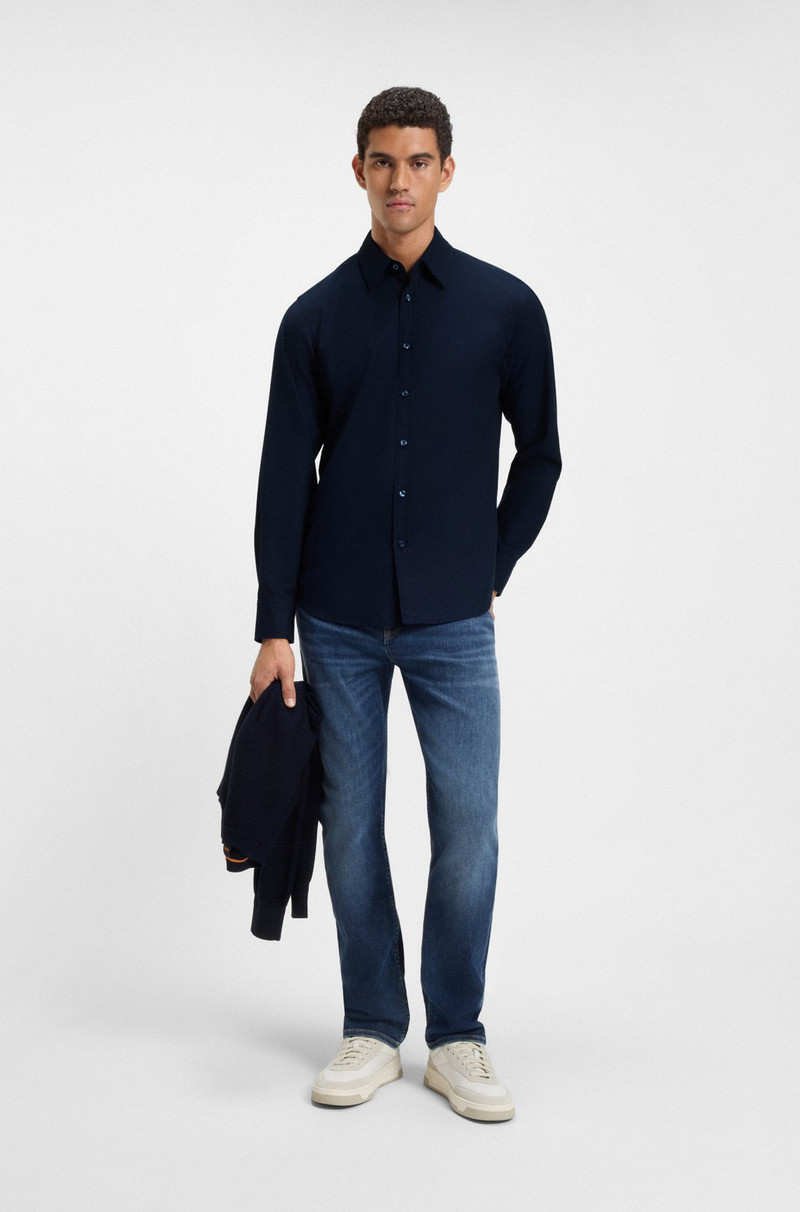 BOSS REGULAR-FIT SHIRT IN STRUCTURED DOBBY COTTON outlook