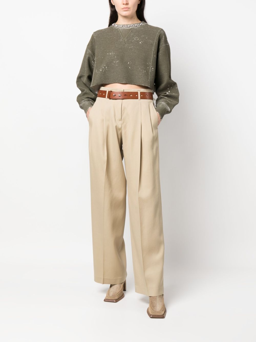 high-waisted wide-leg trousers - 2