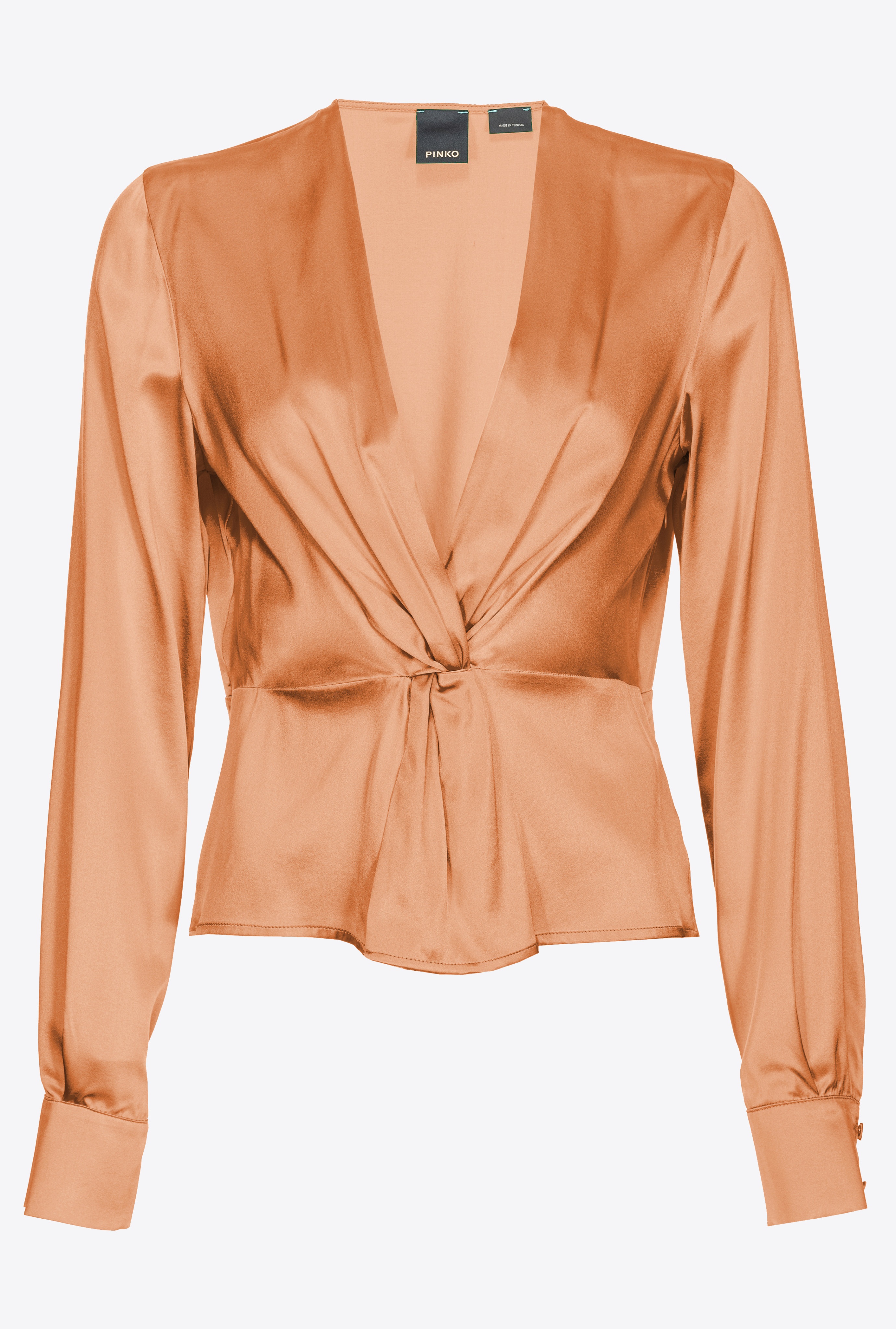 LONG-SLEEVED SATIN BLOUSE - 1