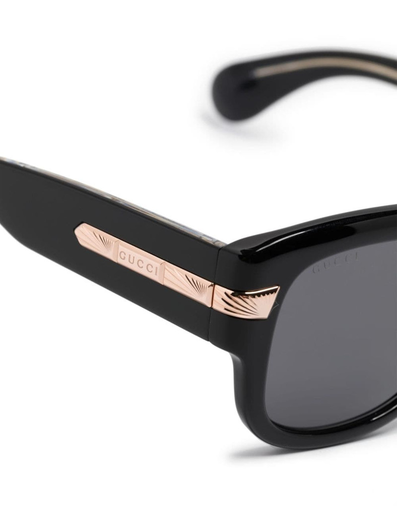 logo-engraved square-frame glasses 3