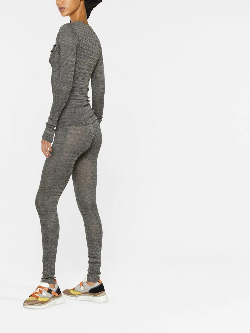 ruched-neck knitted top - 3