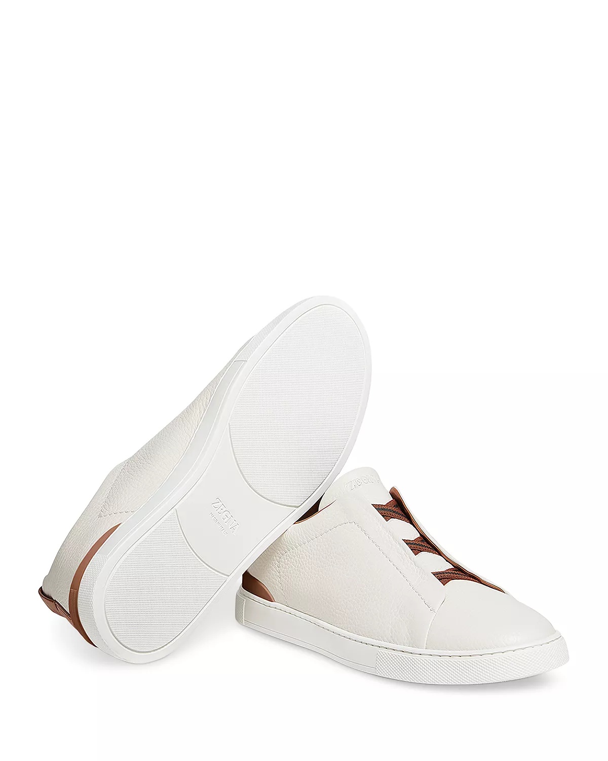 Men's White Deerskin Triple Stitch™ Low Top Sneakers - 4