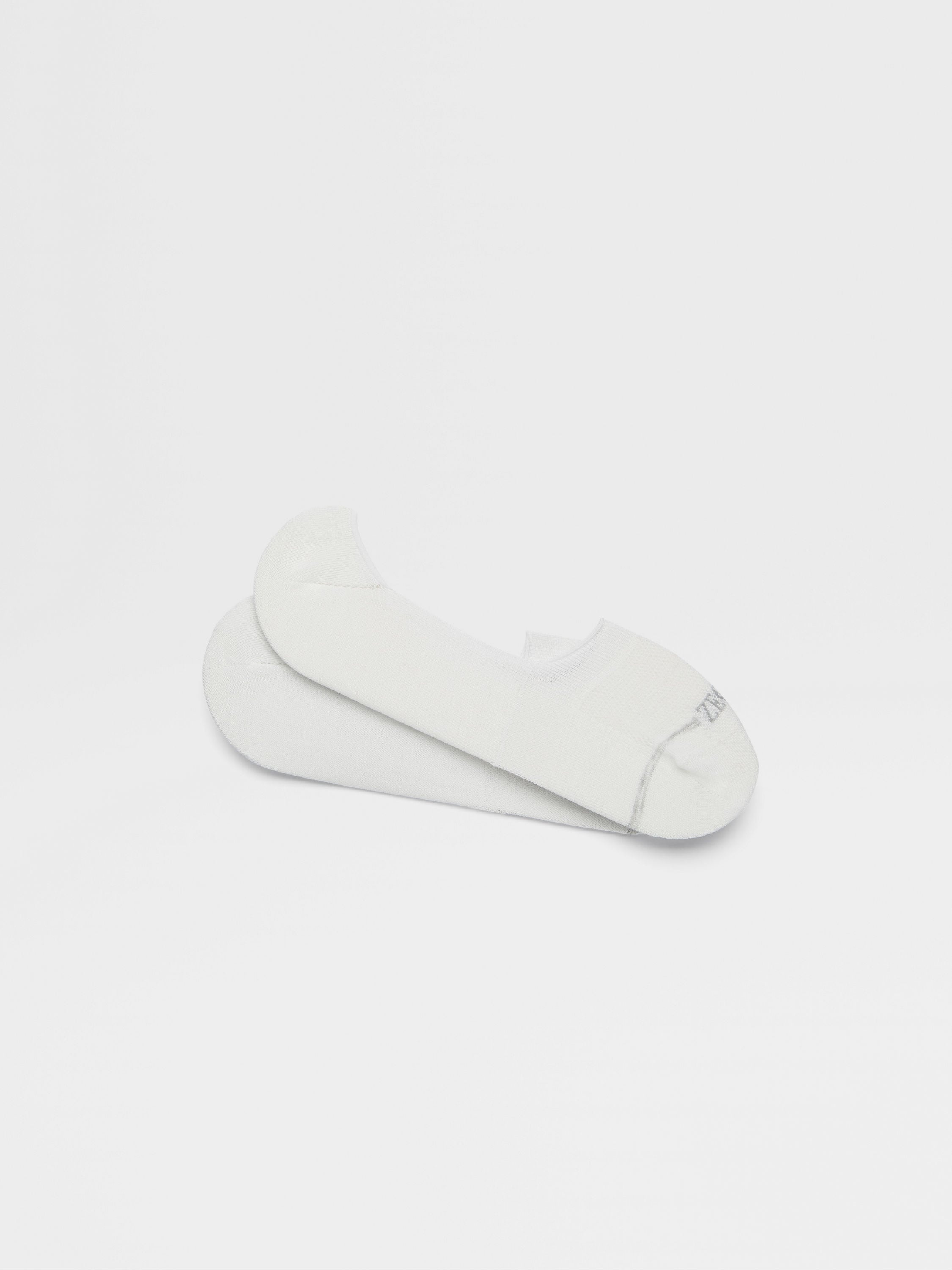 WHITE COTTON BLEND SOCKS - 1