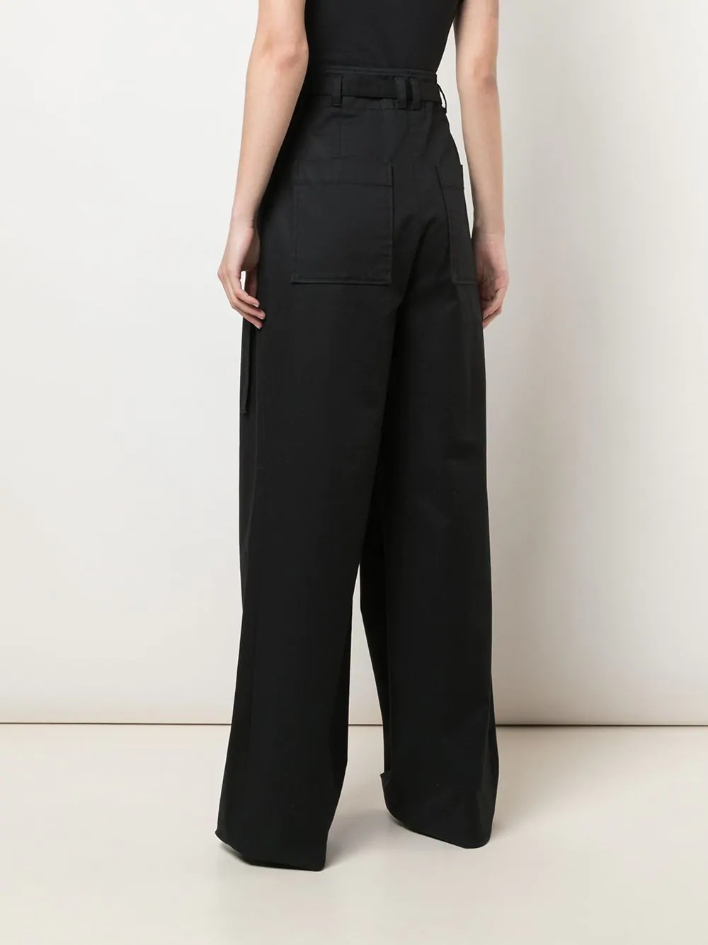 belted loose trousers - 4