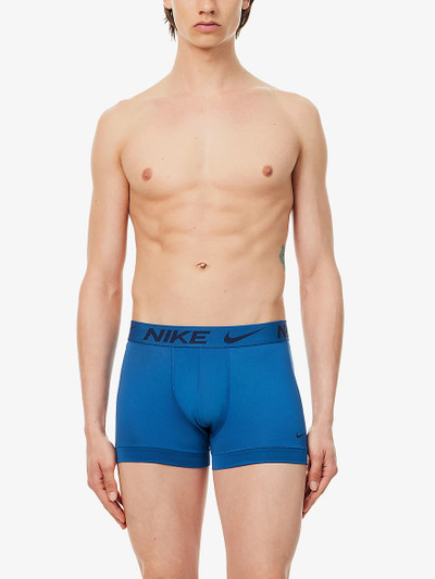 Nike Logo-waistband pack of three stretch-recycled polyester trunks outlook