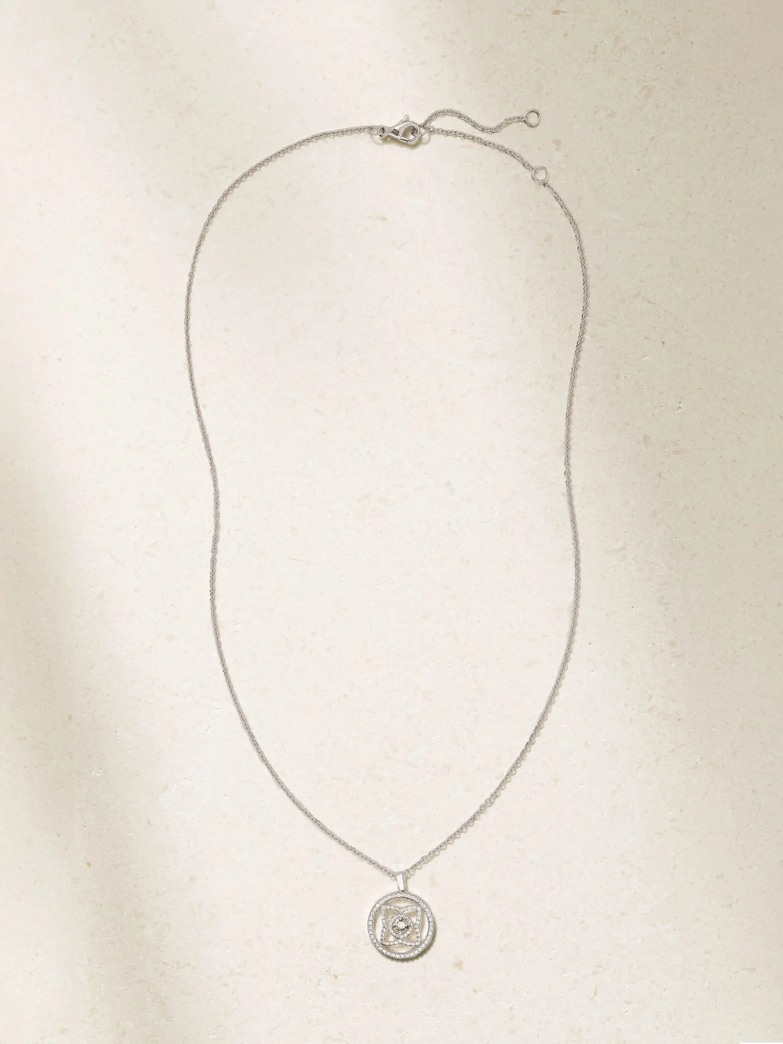 Enchanted Lotus 18-karat white gold diamond necklace Gold - 1
