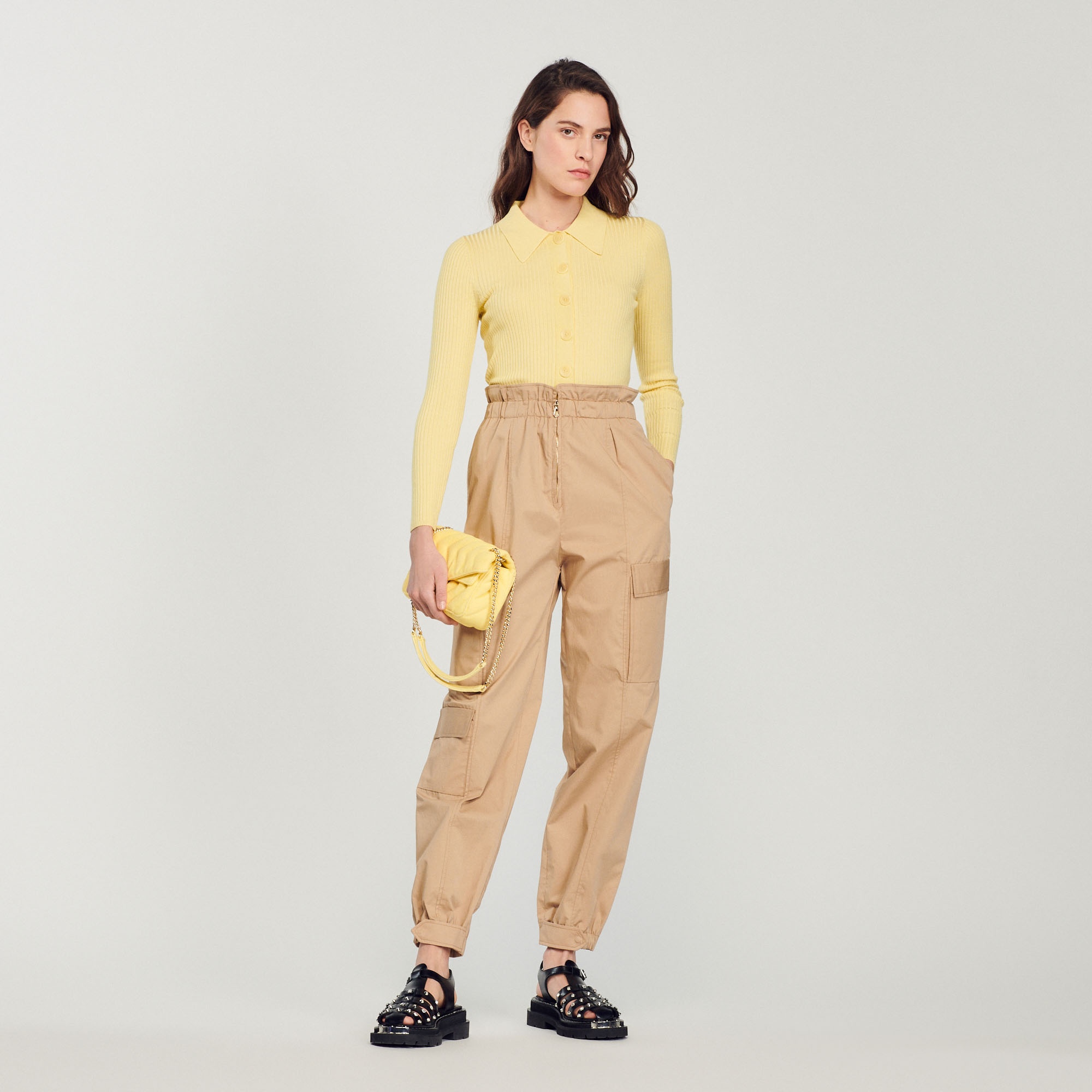 Cropped ribbed cardigan - 2