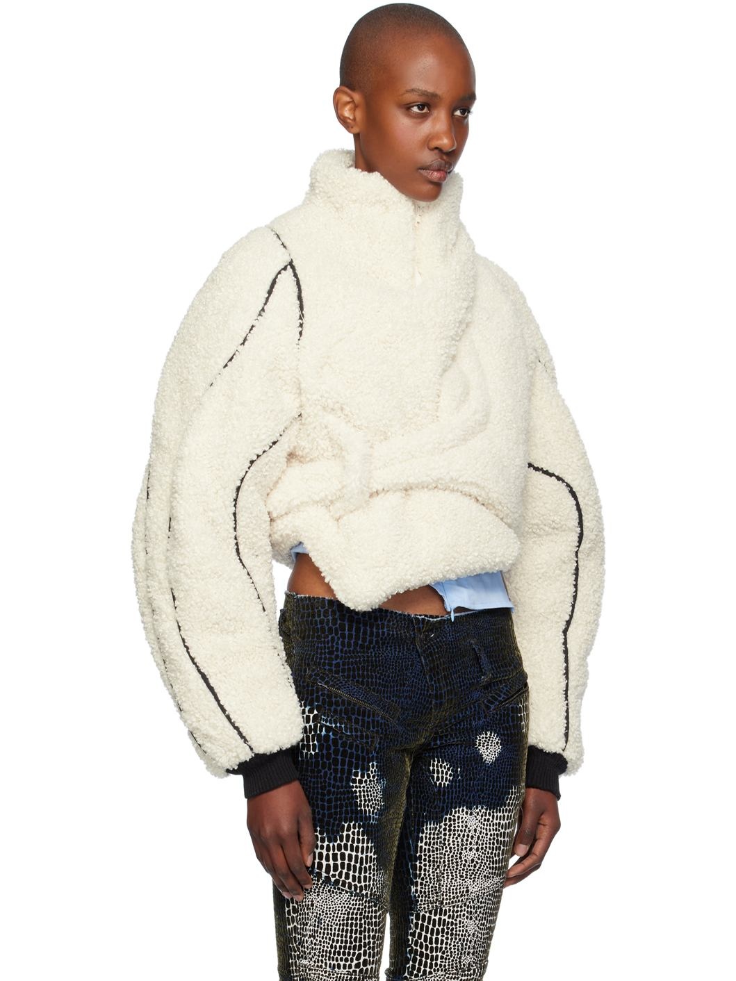 Off-White Asymmetrical Teddy Jacket - 2
