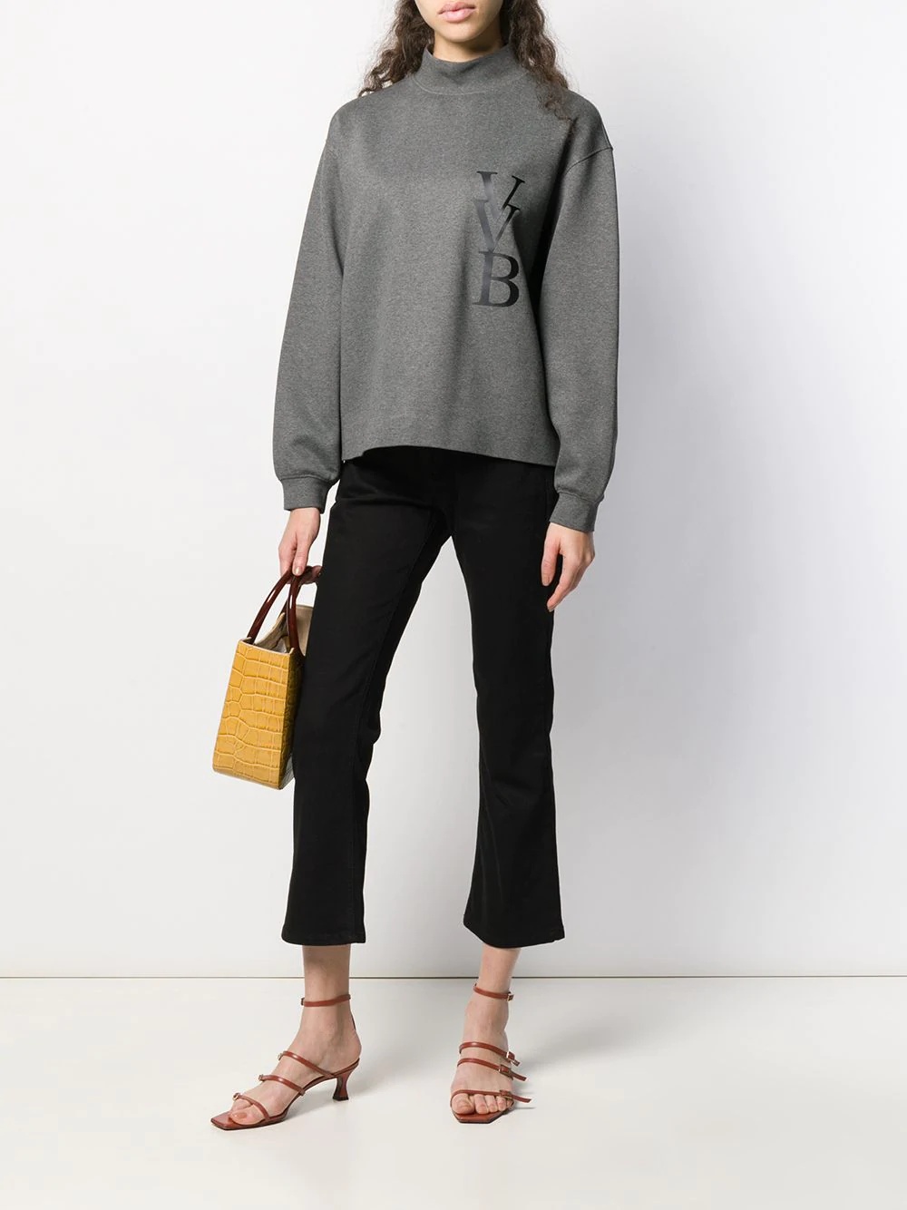 logo-print funnel-neck jumper - 2