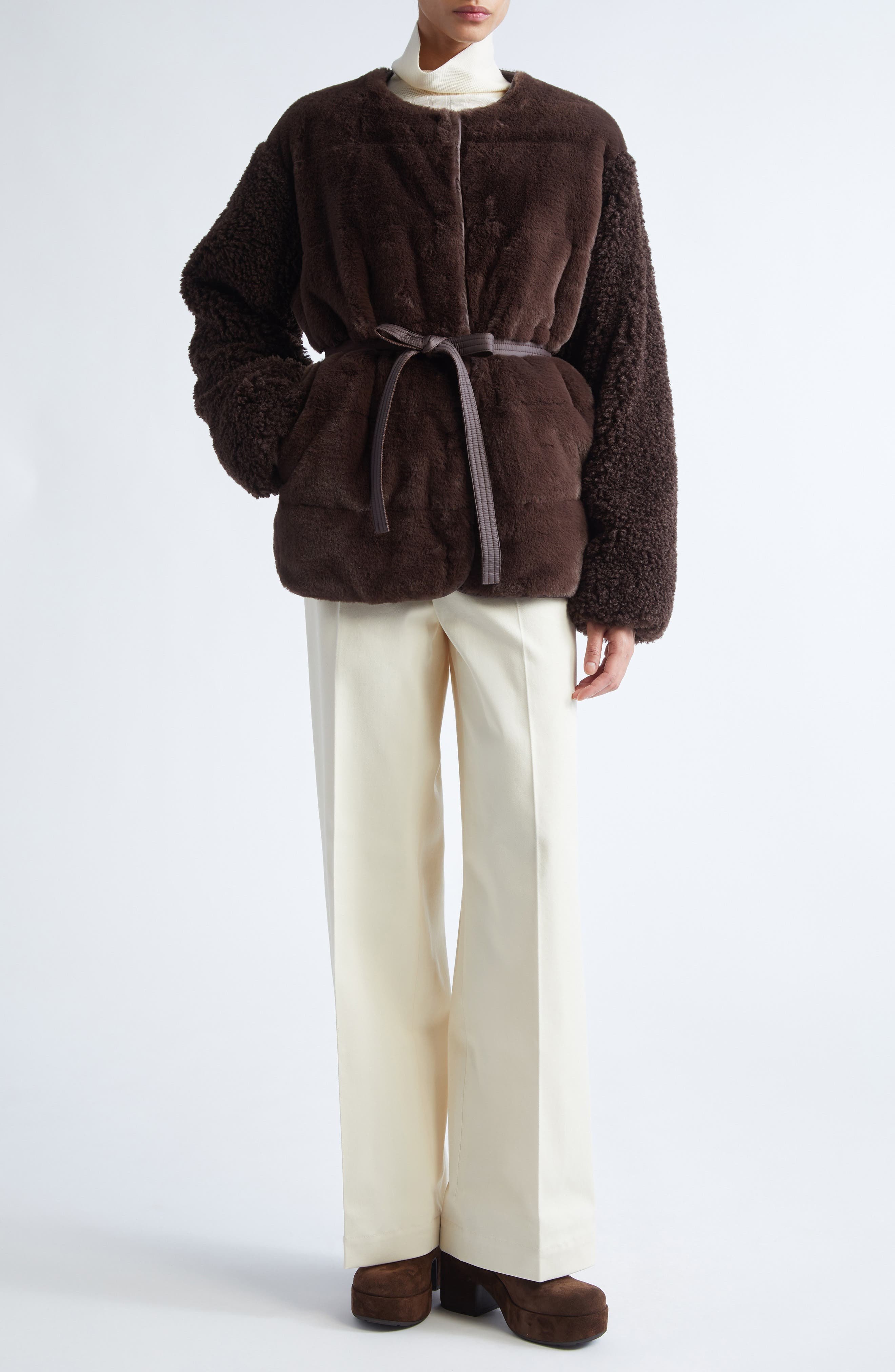 Moncler Jouillat Faux Fur Down Jacket in Raisin at Nordstrom - 2