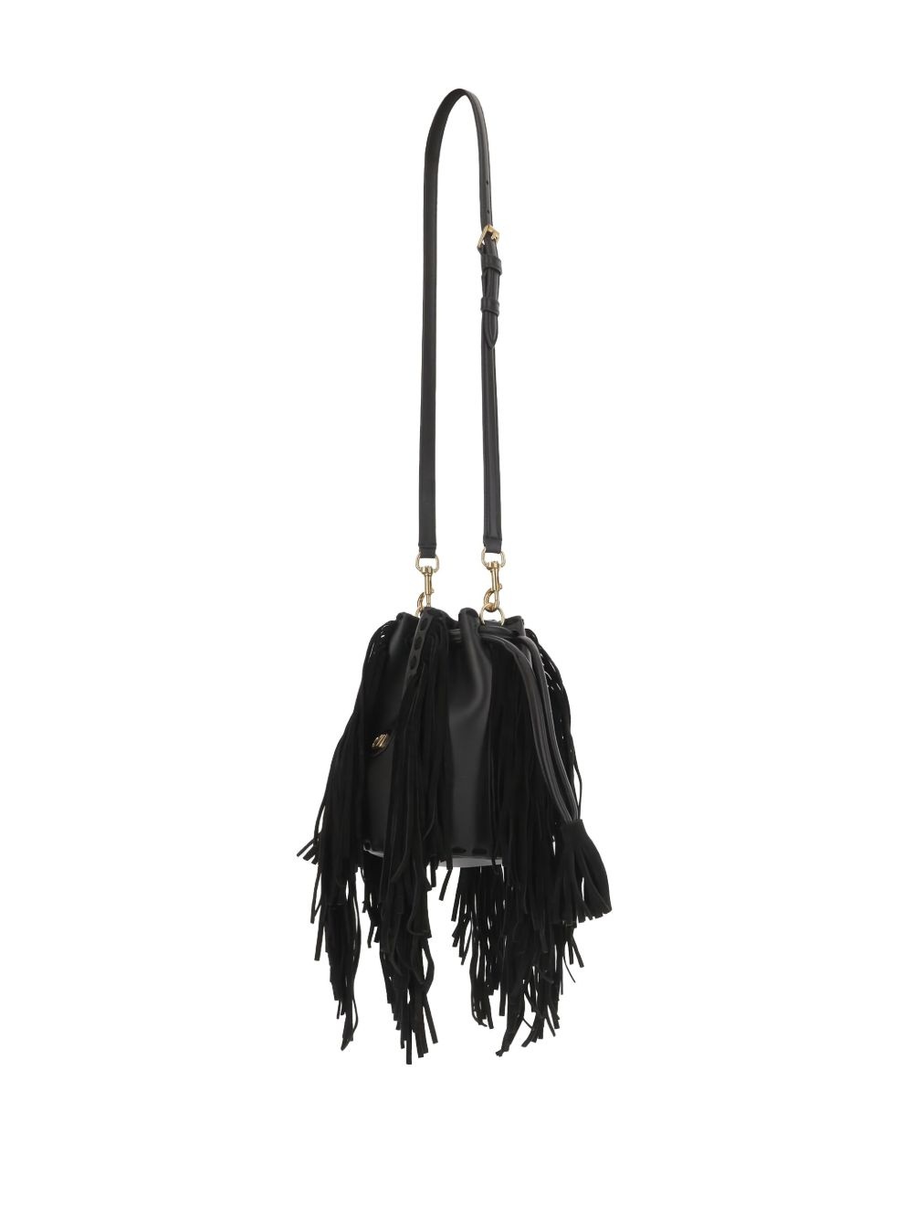 fringed leather shoulder bag - 3