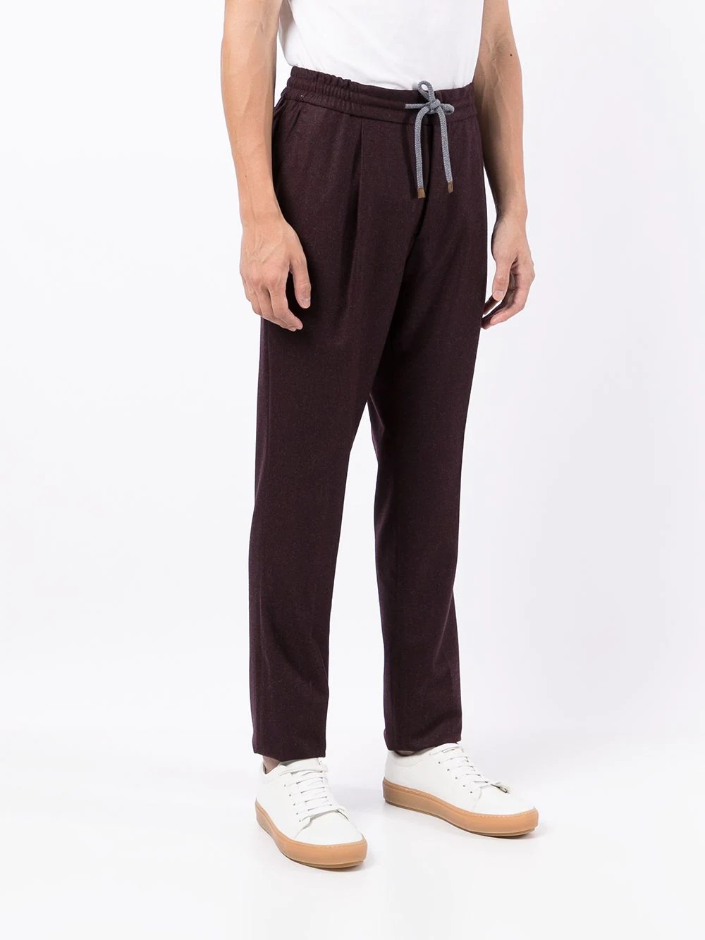 drawstring-waist knitted trousers - 3