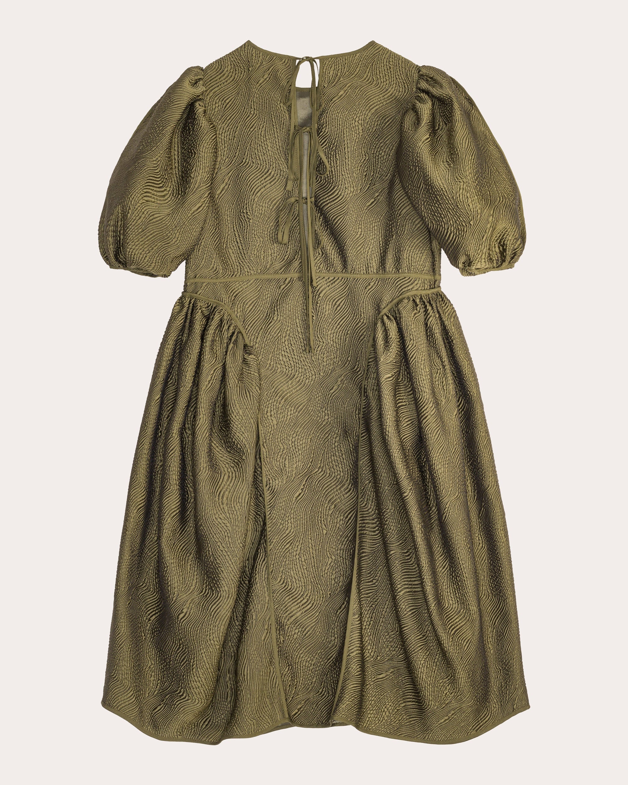 Fonda Matelassé Puff-Sleeve Dress - 4