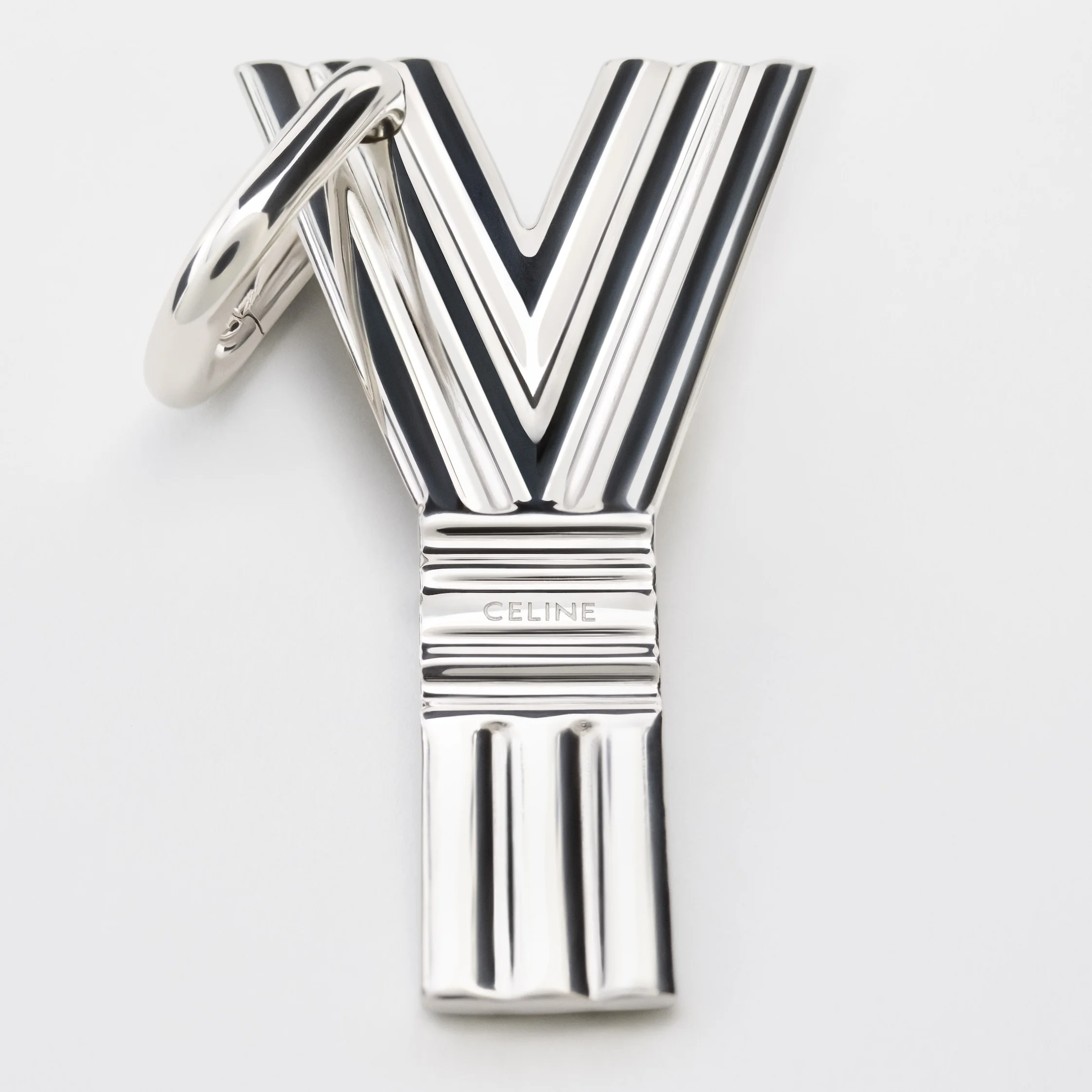 ALPHABET CHARMS Y LETTER IN BRASS WITH RHODIUM FINISH - 1